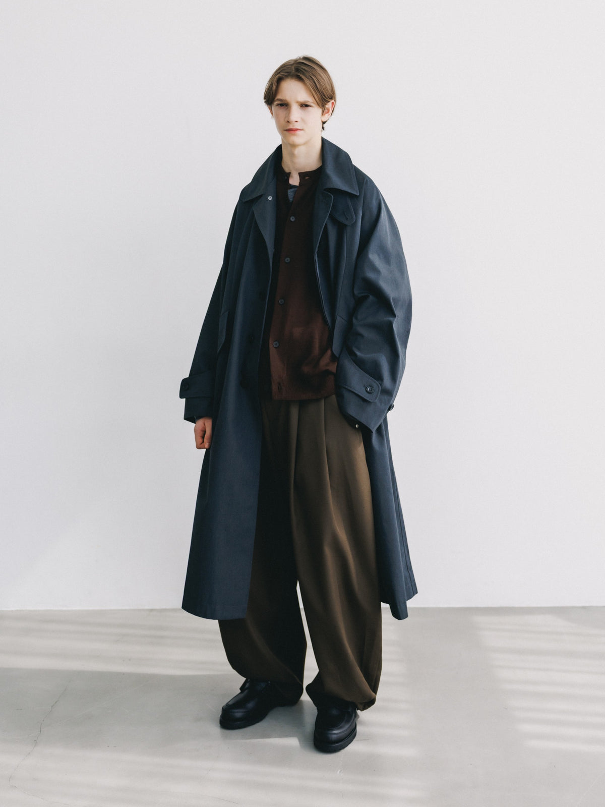 【10.31 SAT 20:00- IN STOCK】 T/C GABARDINE CITY BALMACAAN COAT (CHARCOAL)