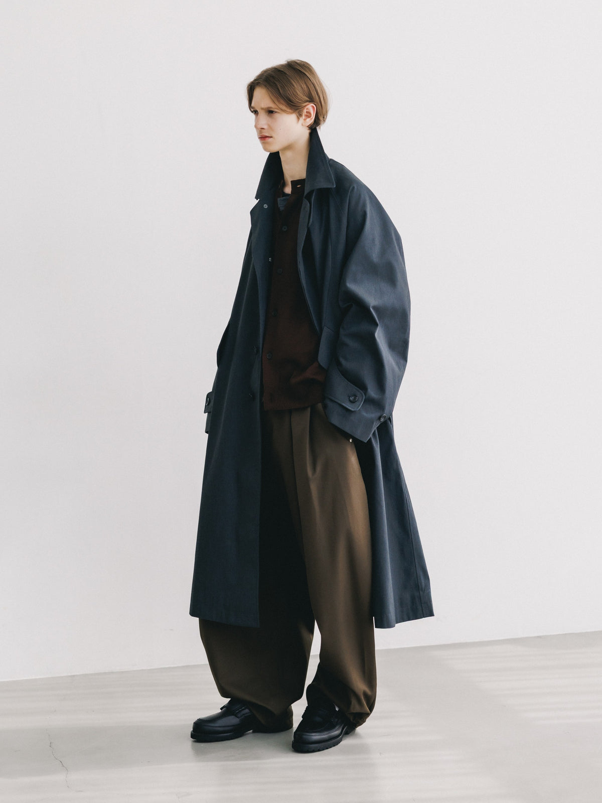 【10.31 SAT 20:00- IN STOCK】 T/C GABARDINE CITY BALMACAAN COAT (CHARCOAL)