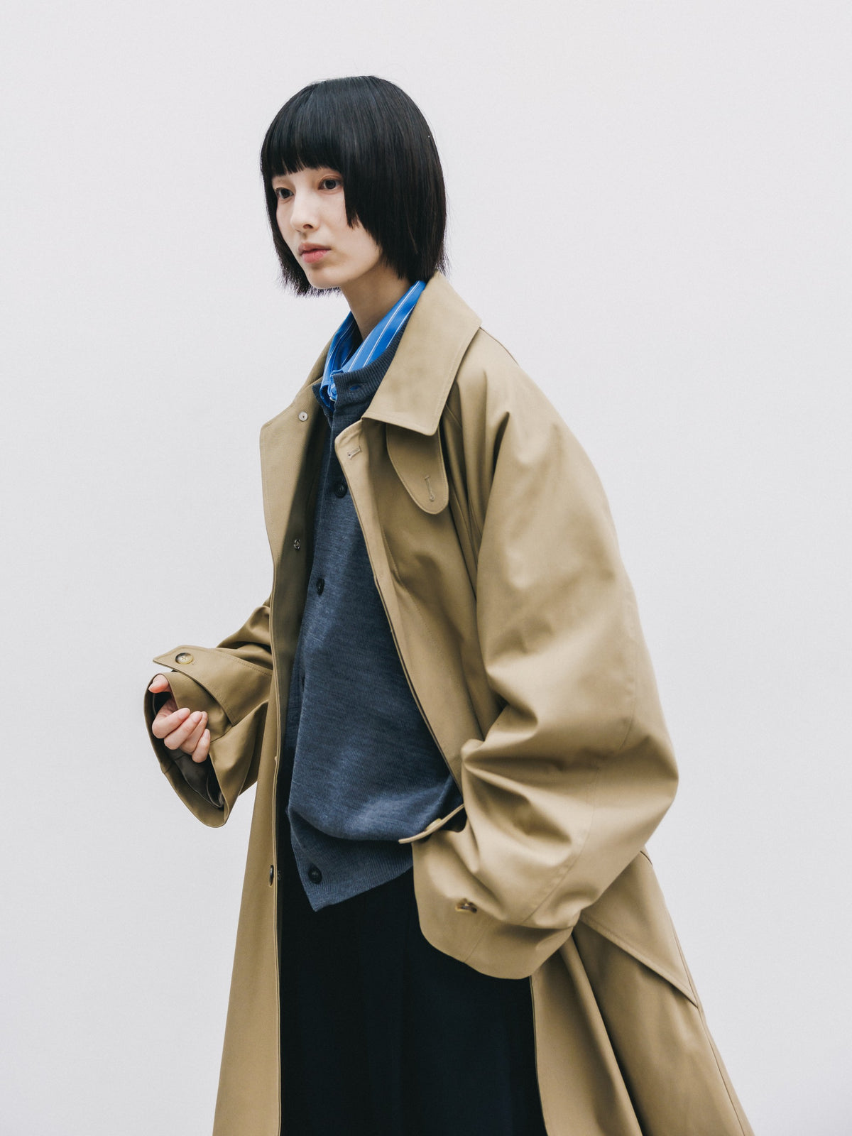【10.31 SAT 20:00- IN STOCK】 T/C GABARDINE CITY BALMACAAN COAT (BEIGE)