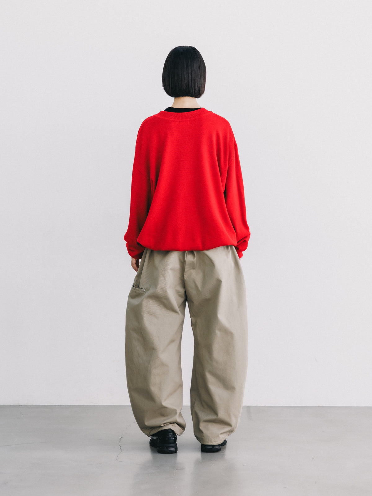 【10.31 SAT 20:00- IN STOCK】 12G WOOL V-NECK KNIT PULLOVER (RED)