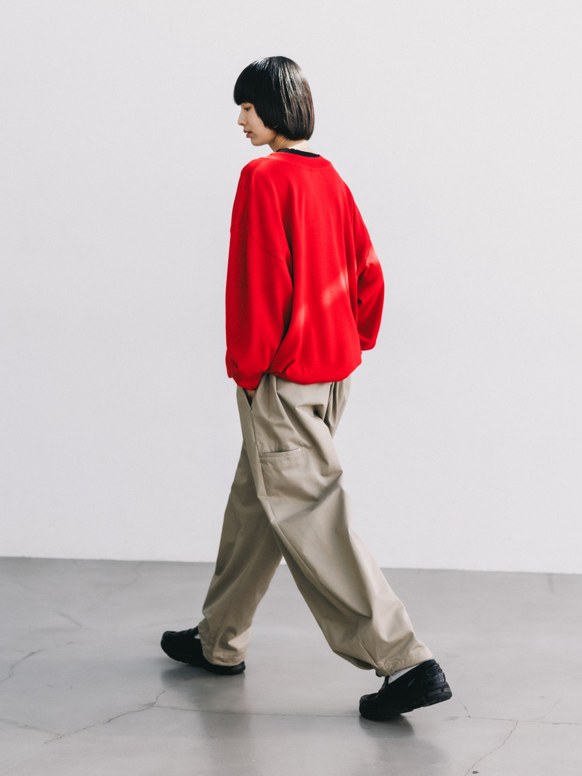 【10.31 SAT 20:00- IN STOCK】 12G WOOL V-NECK KNIT PULLOVER (RED)