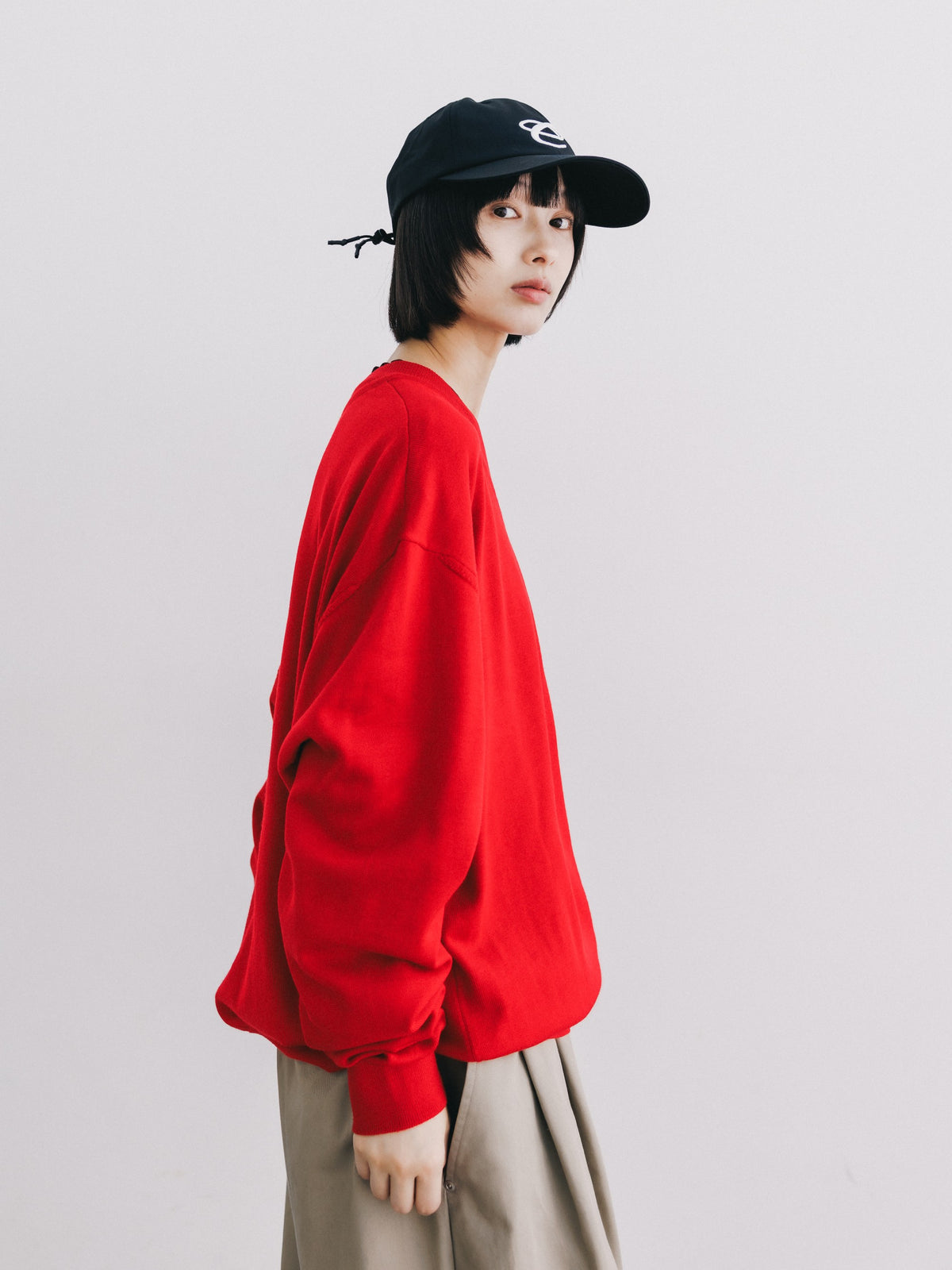 【10.31 SAT 20:00- IN STOCK】 12G WOOL V-NECK KNIT PULLOVER (RED)