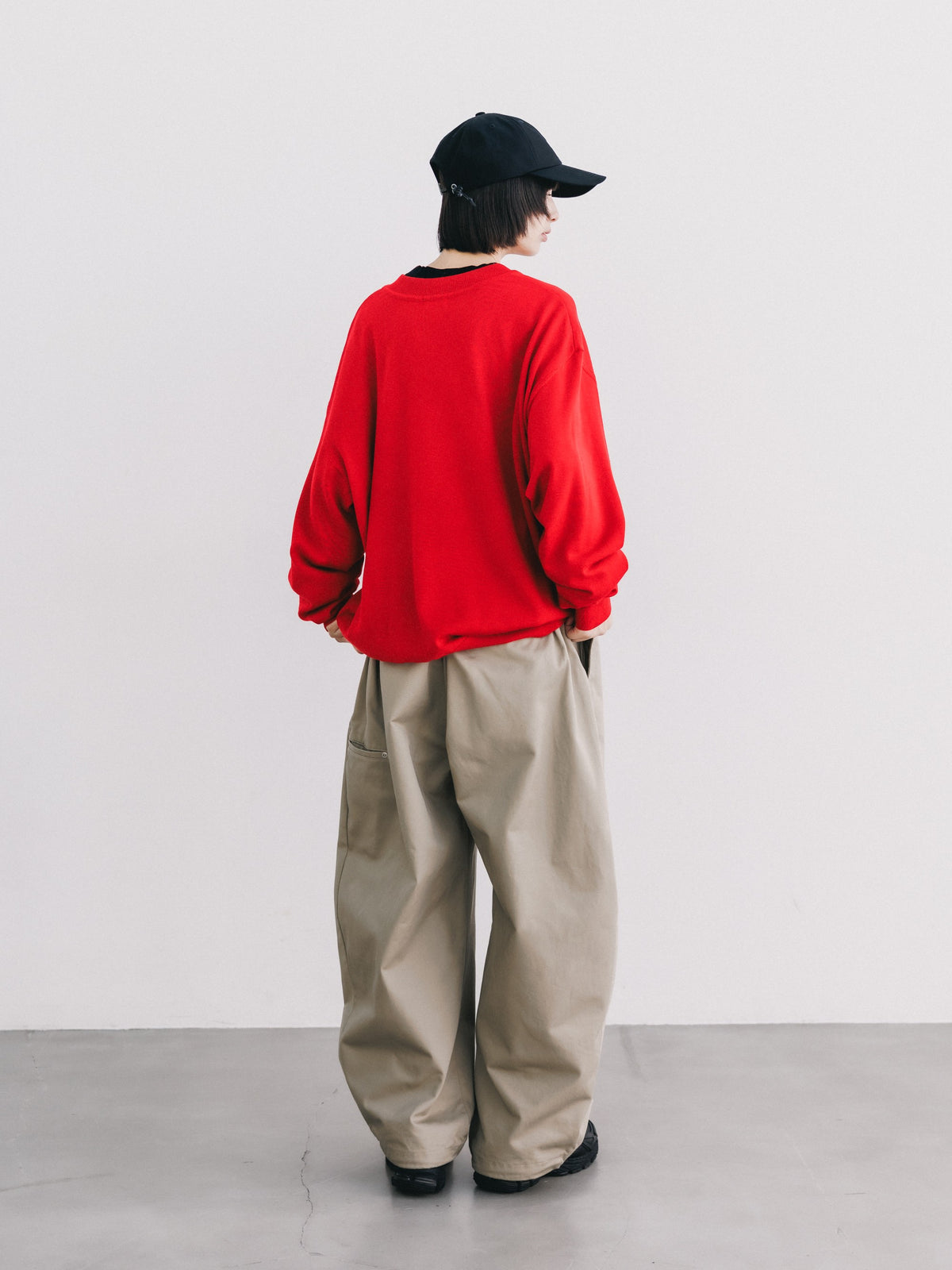 【10.31 SAT 20:00- IN STOCK】 12G WOOL V-NECK KNIT PULLOVER (RED)