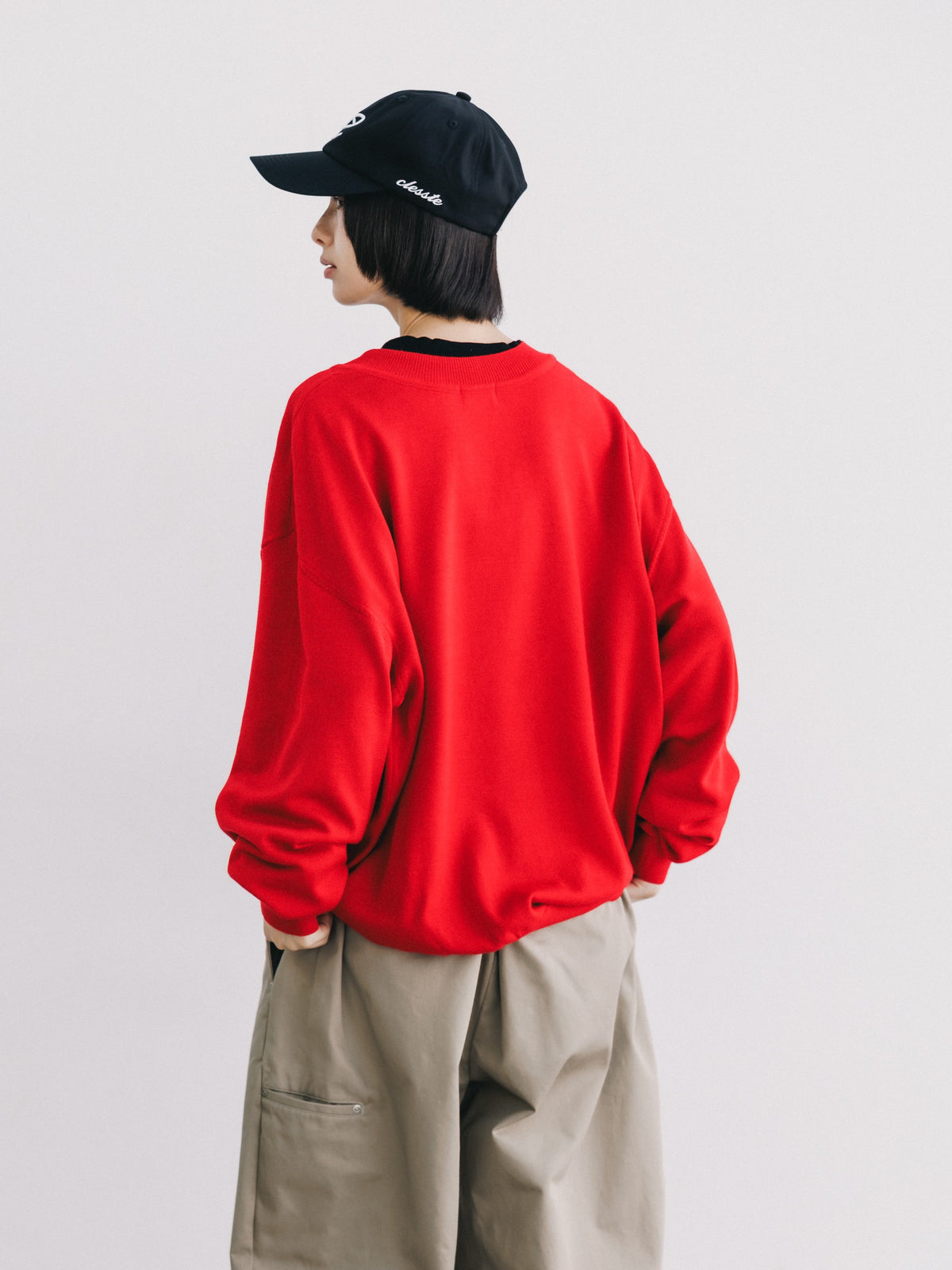 【10.31 SAT 20:00- IN STOCK】 12G WOOL V-NECK KNIT PULLOVER (RED)