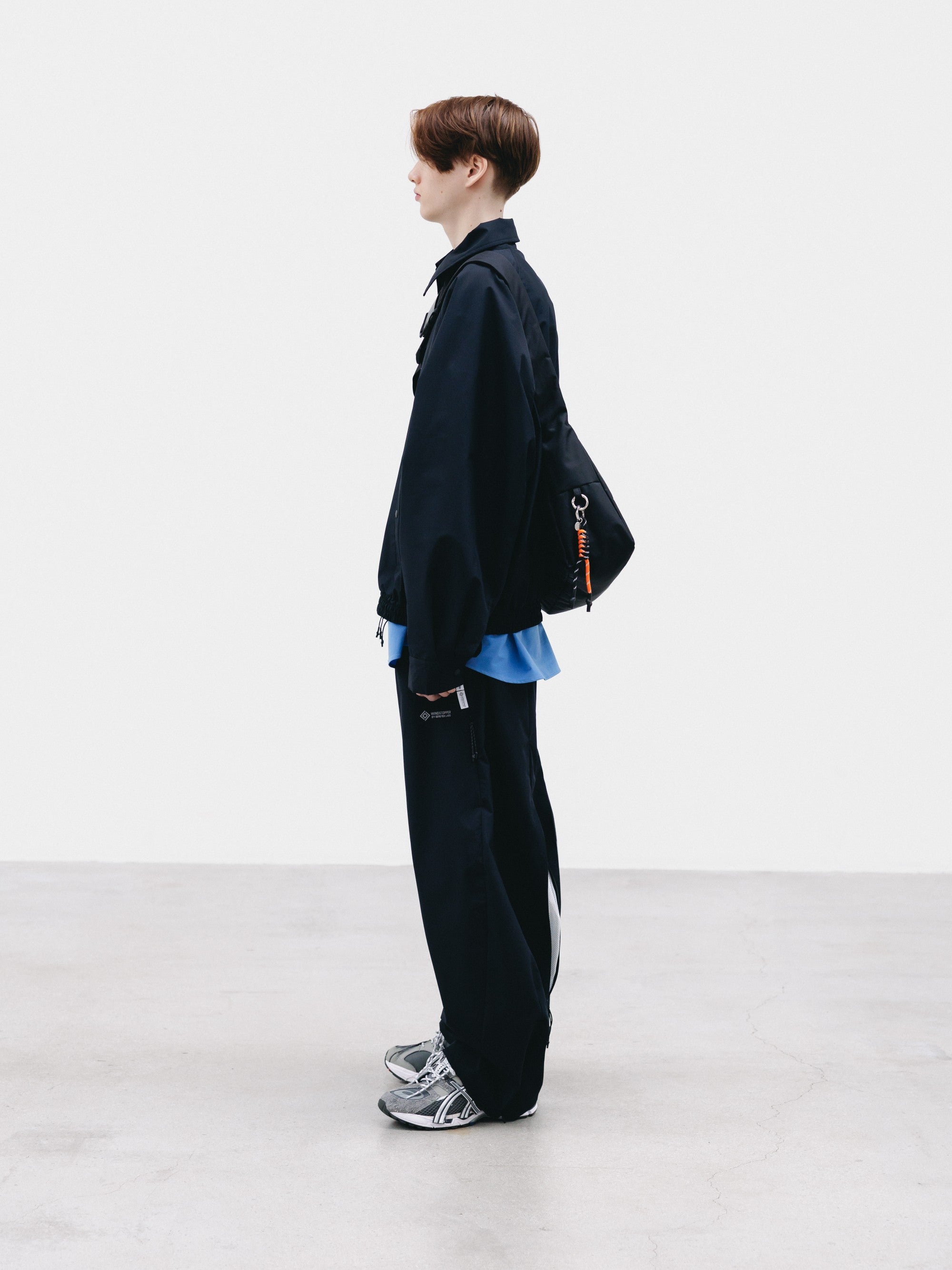 【9.2 WED 20:00- IN STOCK】+phenix WINDSTOPPER® by GORE-TEX LABS TWILL CITY BARREL LEG PANTS (BLACK×WHITE)