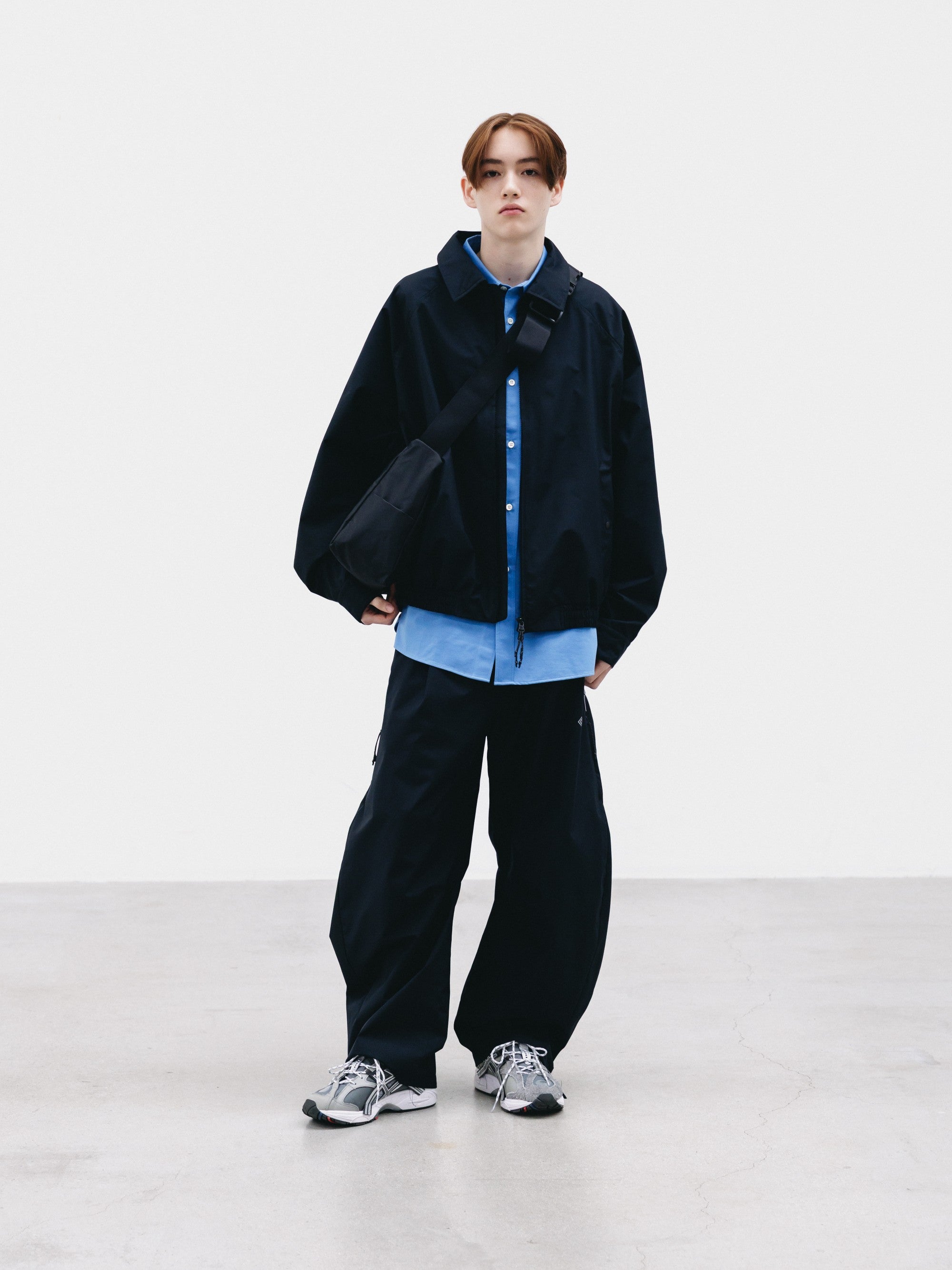 【9.2 WED 20:00- IN STOCK】+phenix WINDSTOPPER® by GORE-TEX LABS TWILL CITY BARREL LEG PANTS (BLACK×WHITE)