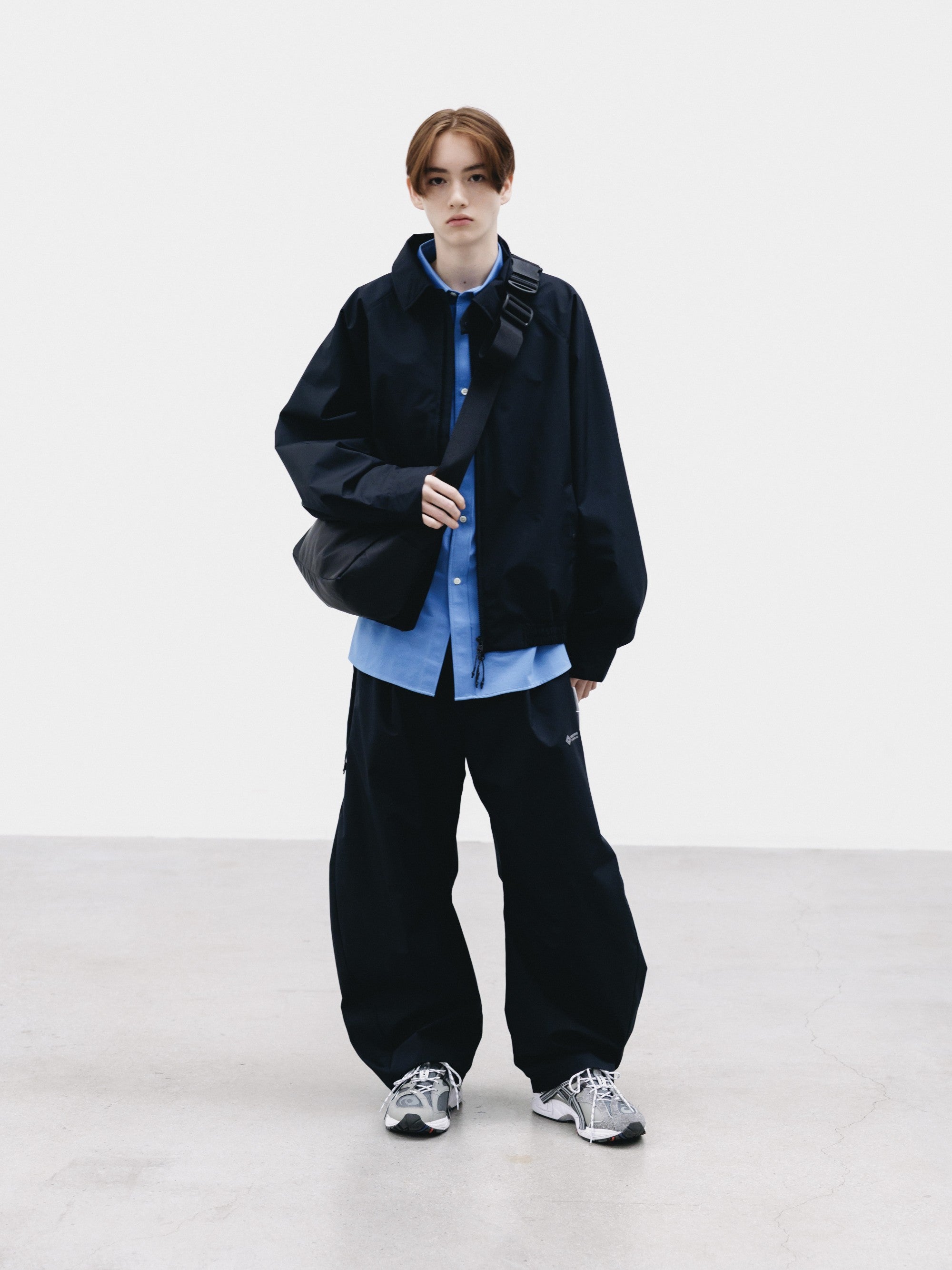 【9.2 WED 20:00- IN STOCK】+phenix WINDSTOPPER® by GORE-TEX LABS TWILL CITY BARREL LEG PANTS (BLACK×WHITE)