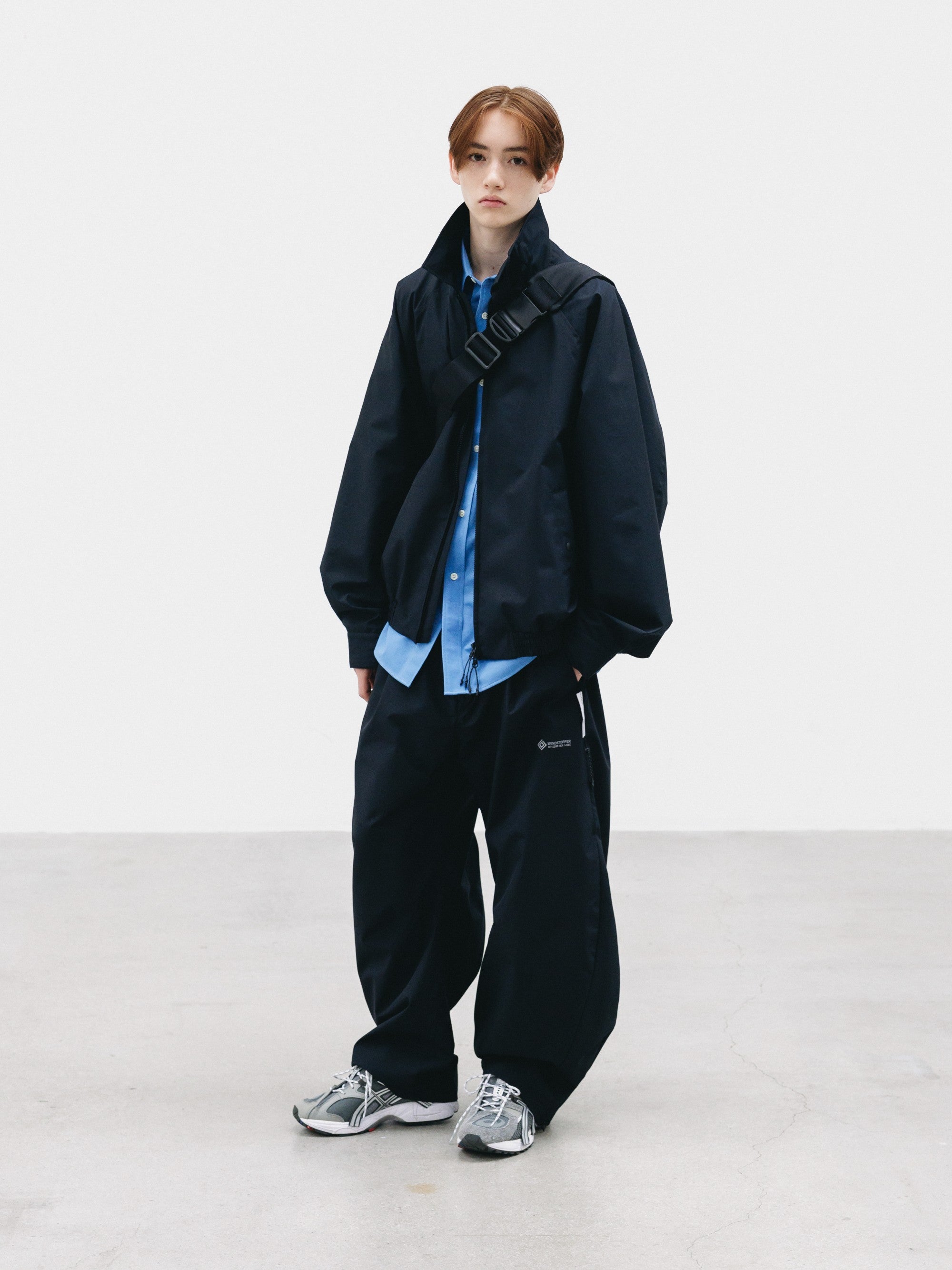 【9.2 WED 20:00- IN STOCK】+phenix WINDSTOPPER® by GORE-TEX LABS TWILL CITY BARREL LEG PANTS (BLACK×WHITE)