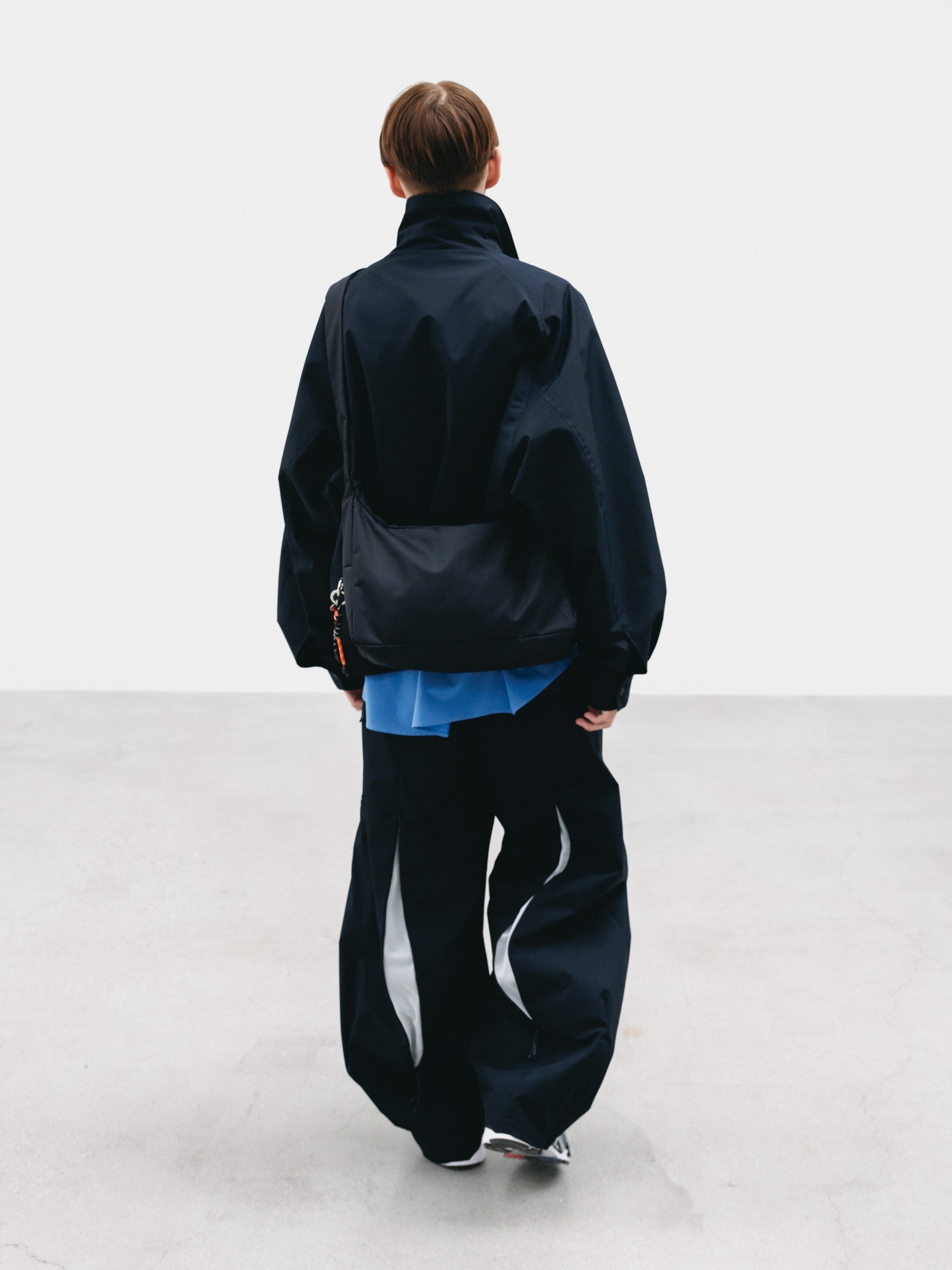 【9.2 WED 20:00- IN STOCK】+phenix WINDSTOPPER® by GORE-TEX LABS TWILL CITY BARREL LEG PANTS (BLACK×WHITE)