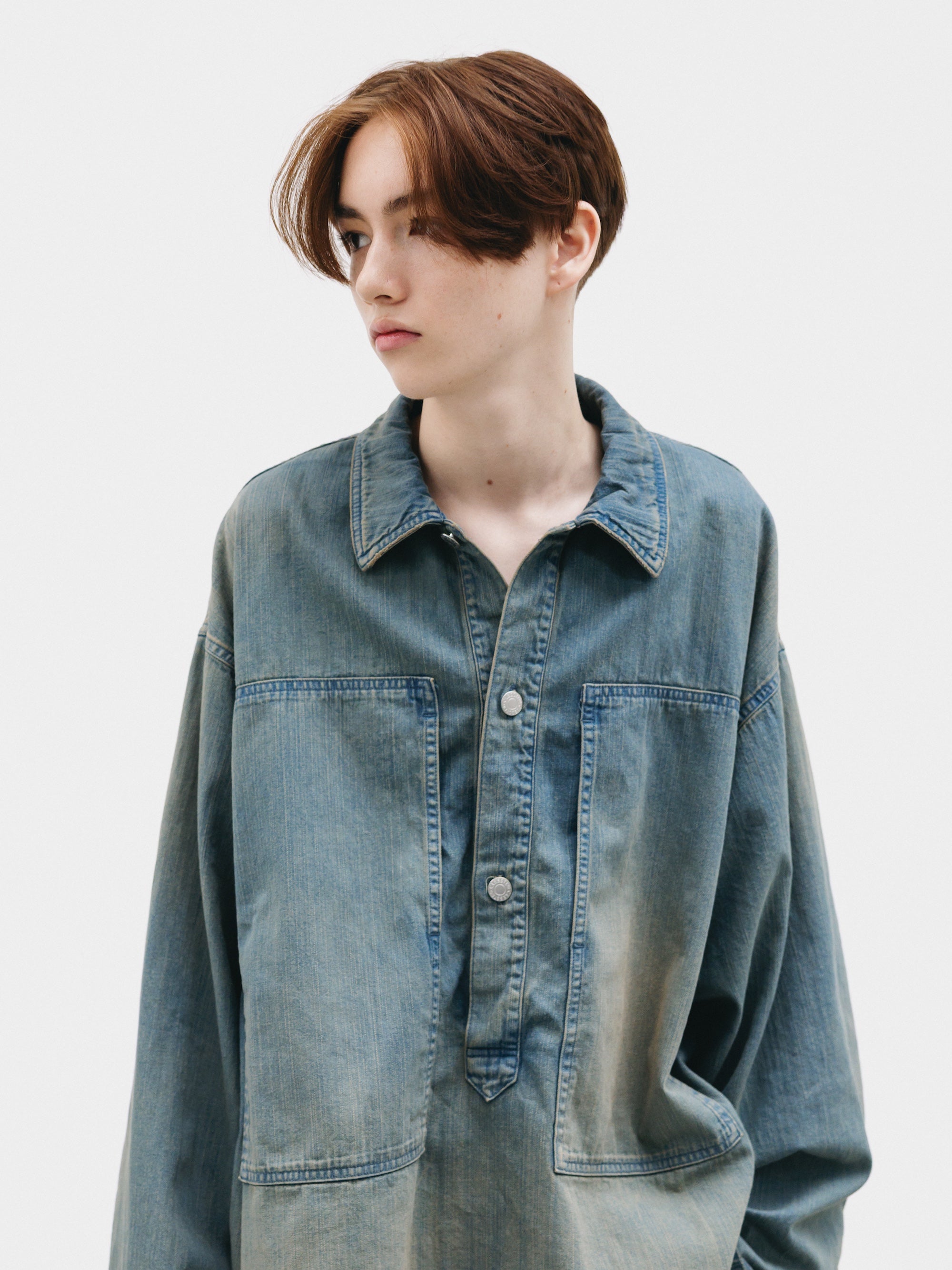 【2.21 SAT 20:00- IN STOCK】VINTAGE DYED SELVEDGE DENIM US ARMY M-35 PULLOVER JACKET (VINTAGE BEIGE)