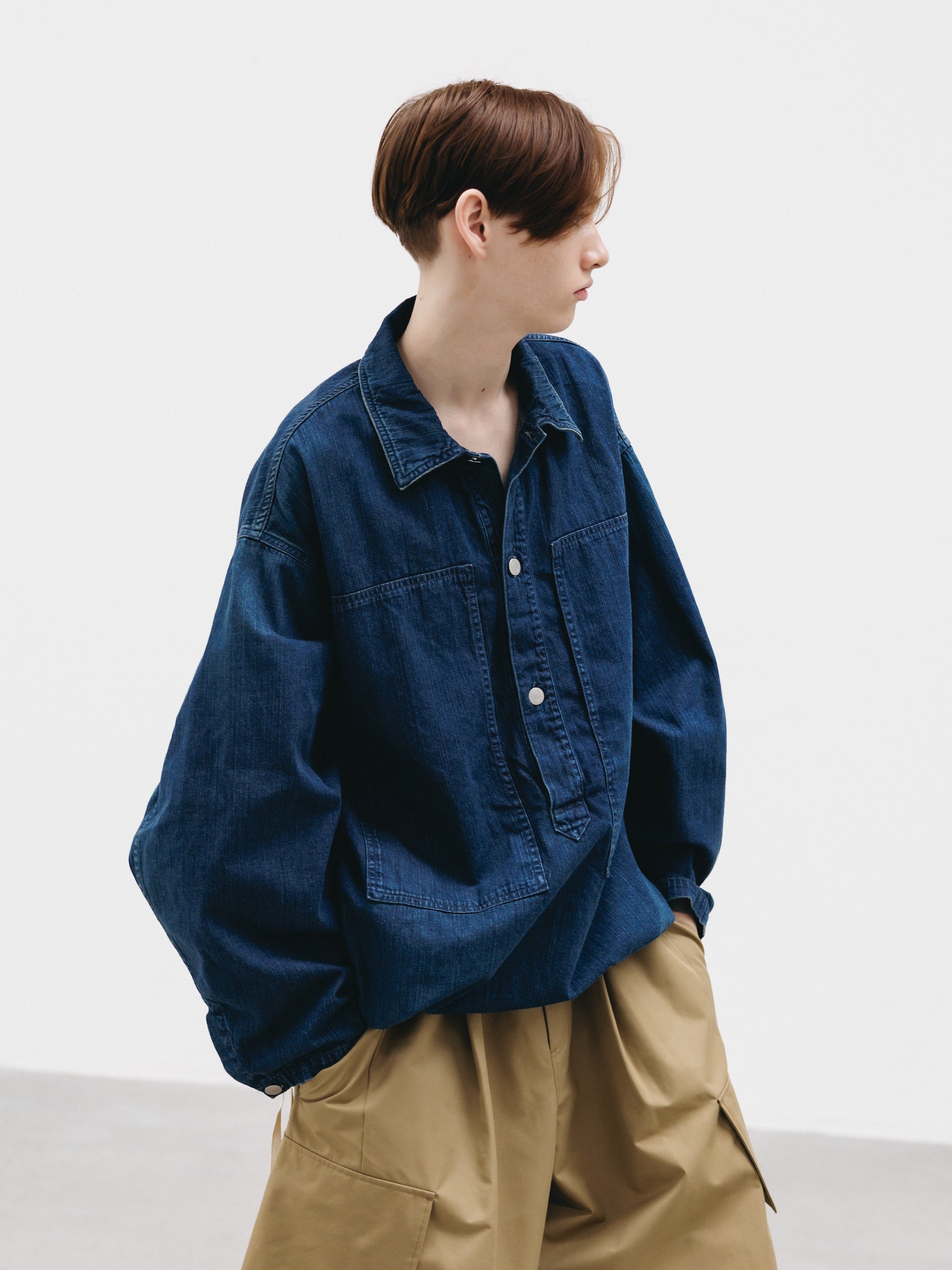 【2.21 SAT 20:00- IN STOCK】VINTAGE DYED SELVEDGE DENIM US ARMY M-35 PULLOVER JACKET (VINTAGE INDIGO)