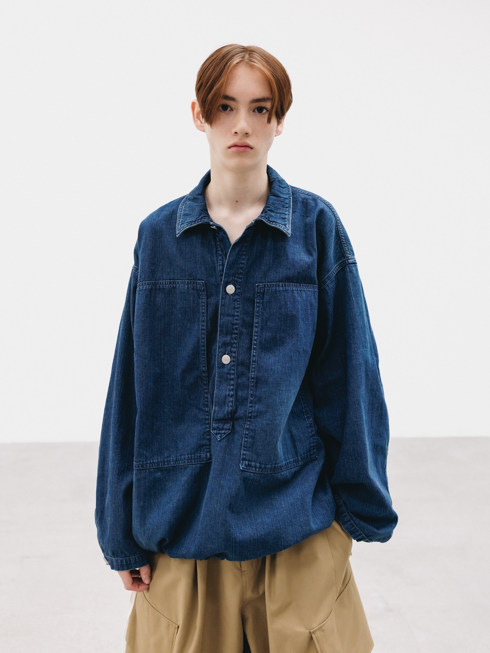 【2.21 SAT 20:00- IN STOCK】VINTAGE DYED SELVEDGE DENIM US ARMY M-35 PULLOVER JACKET (VINTAGE INDIGO)