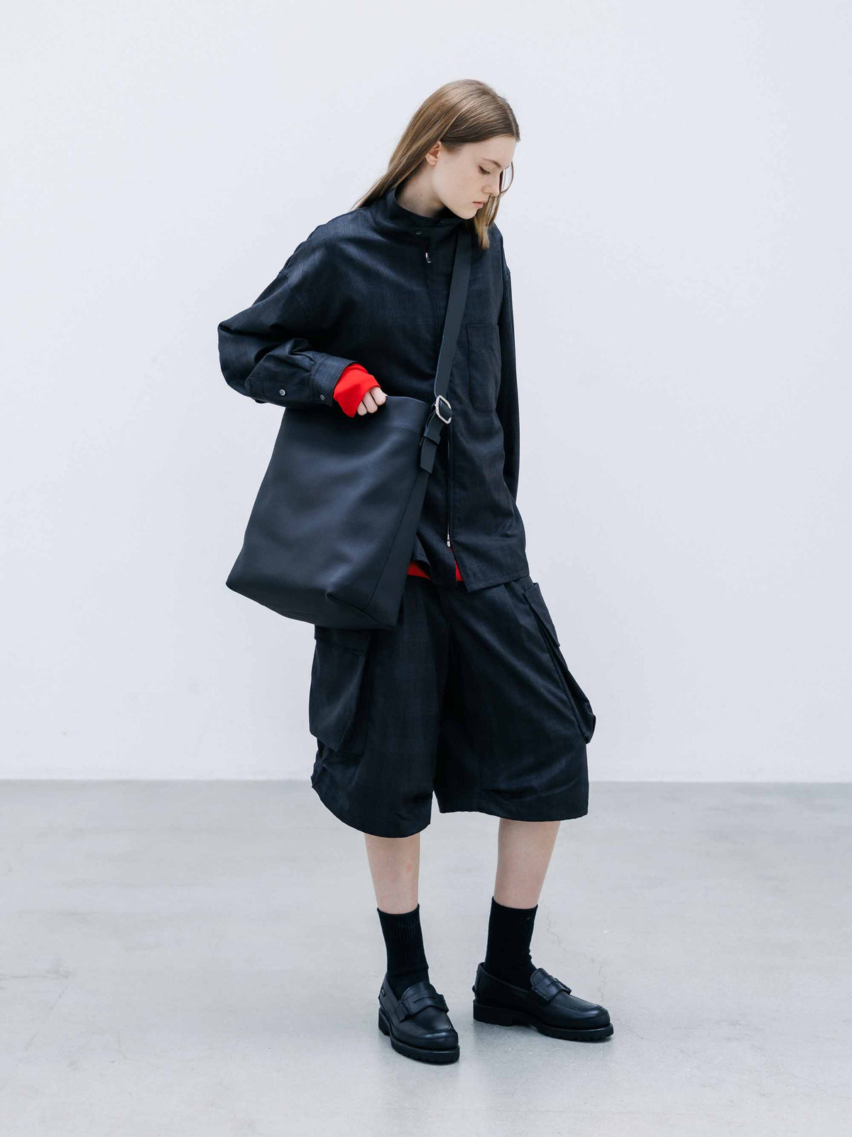 【9.30 WED 20:00- IN STOCK】GRAIN LEATHER EDITOR’S BAG (BLACK)