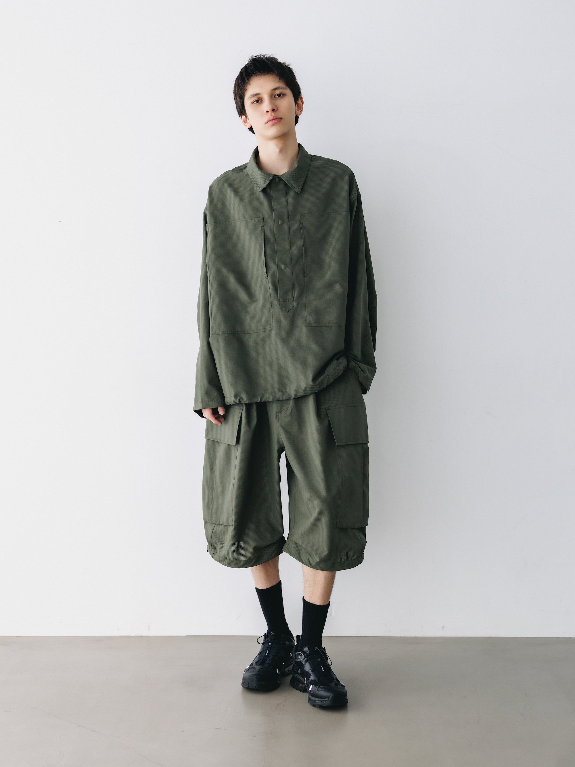 【4.11 SAT 20:00- IN STOCK】COOLDOTS® CITY MEGA POCKET BALLOON CARGO HALF PANTS (OLIVE)