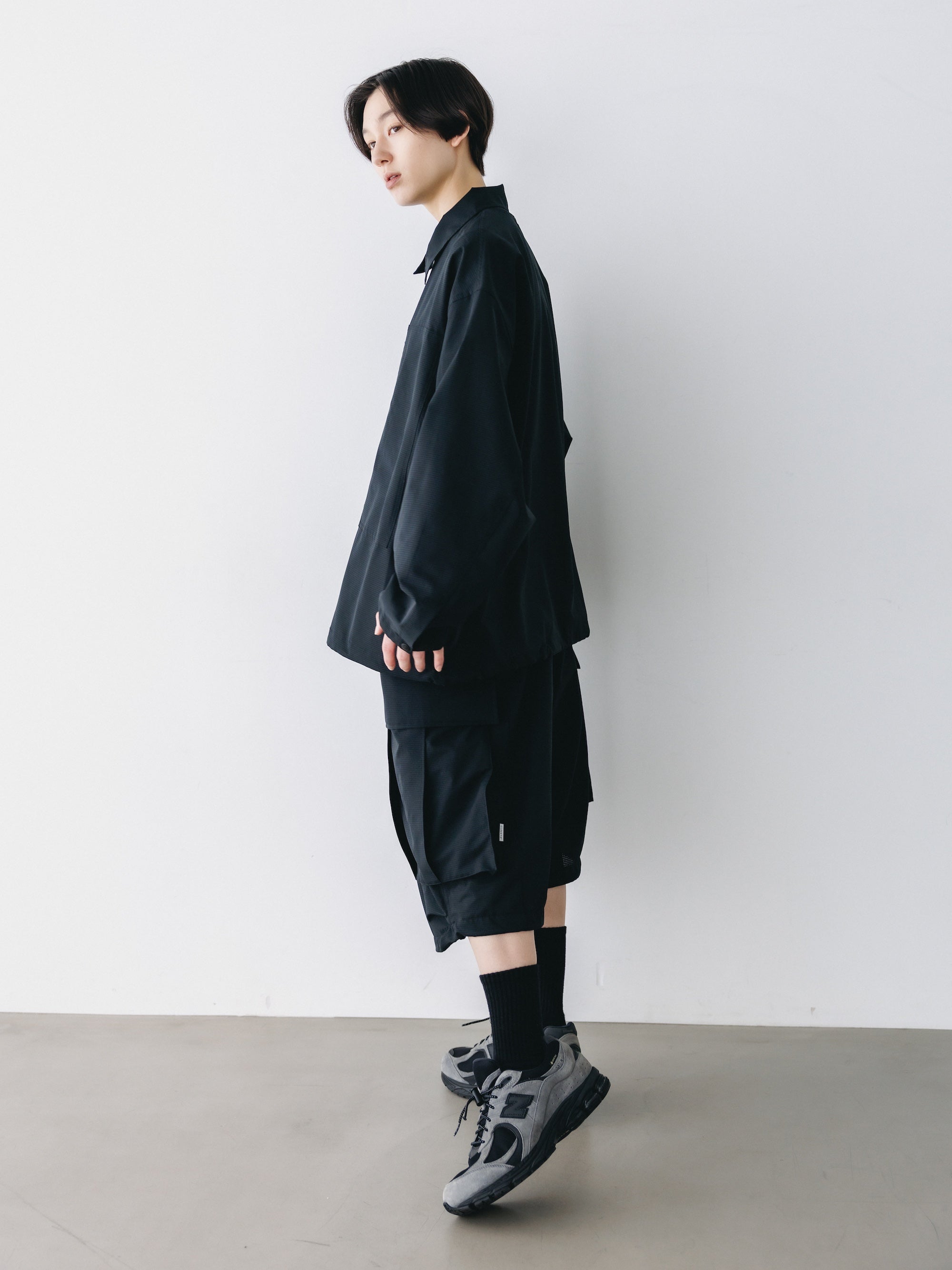 COOLDOTS® CITY MEGA POCKET BALLOON CARGO HALF PANTS (BLACK)