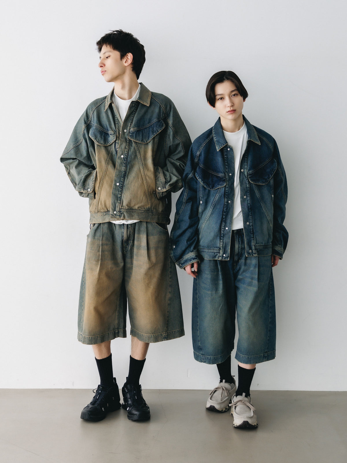 【10.10 SAT 20:00- IN STOCK】 VINTAGE DYED SELVEDGE DENIM FUTURE TRUCKER JACKET (VINTAGE BEIGE)