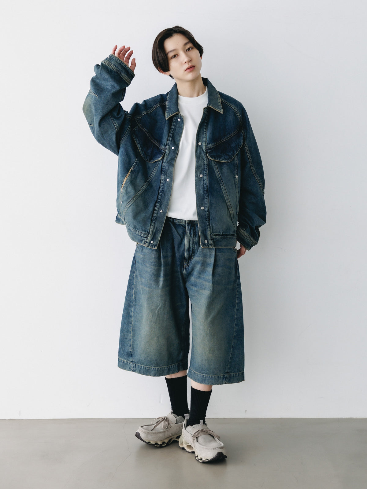 【10.10 SAT 20:00- IN STOCK】 VINTAGE DYED SELVEDGE DENIM FUTURE TRUCKER JACKET (VINTAGE INDIGO)