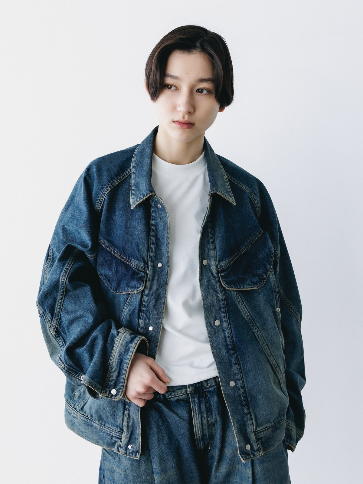 【10.10 SAT 20:00- IN STOCK】 VINTAGE DYED SELVEDGE DENIM FUTURE TRUCKER JACKET (VINTAGE INDIGO)