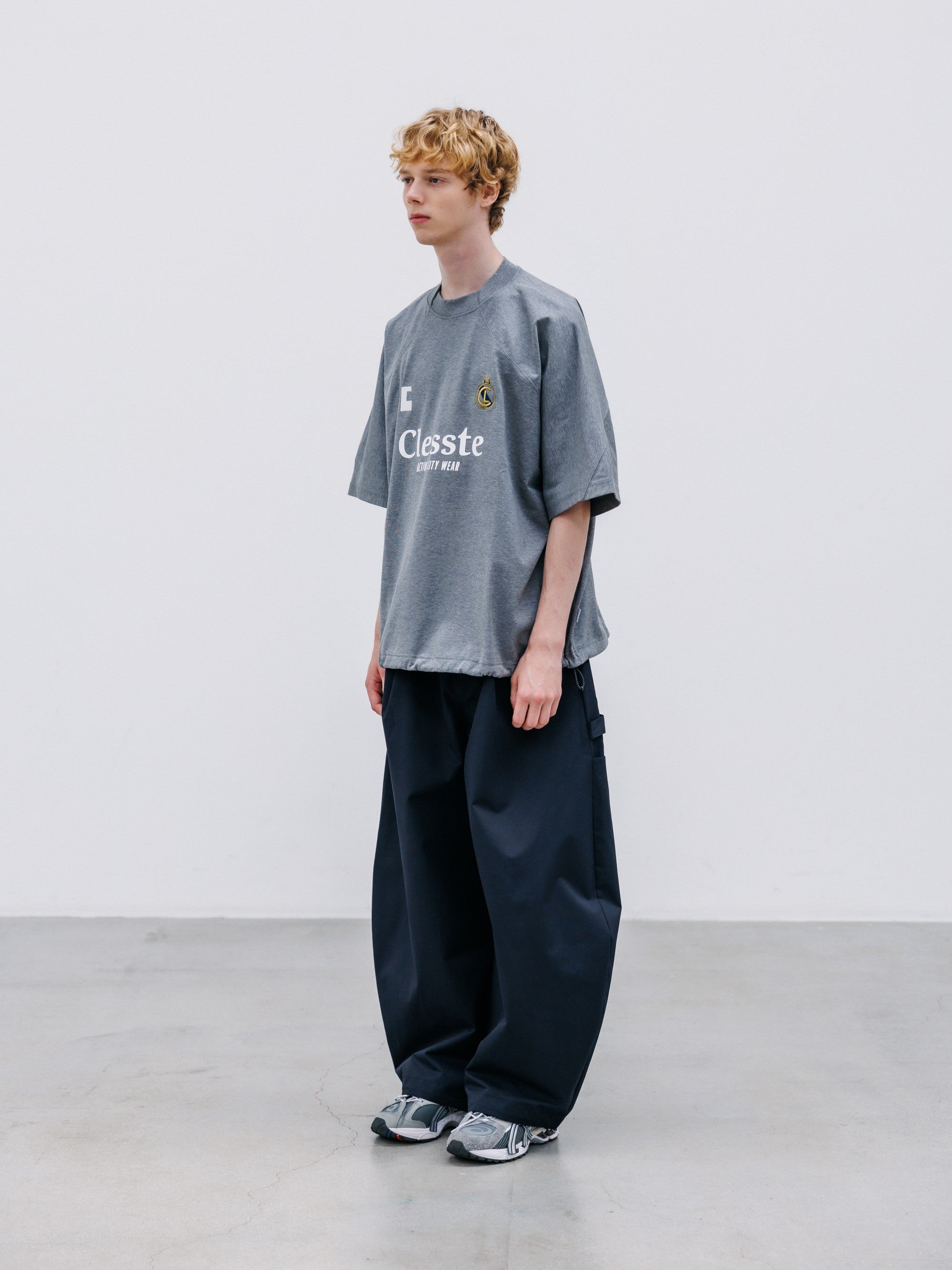 【8.29 SAT 20:00- IN STOCK】EMBROIDERED GAME S/S T-SHIRT WITH DRAWSTRINGS (HEATHER GRAY)