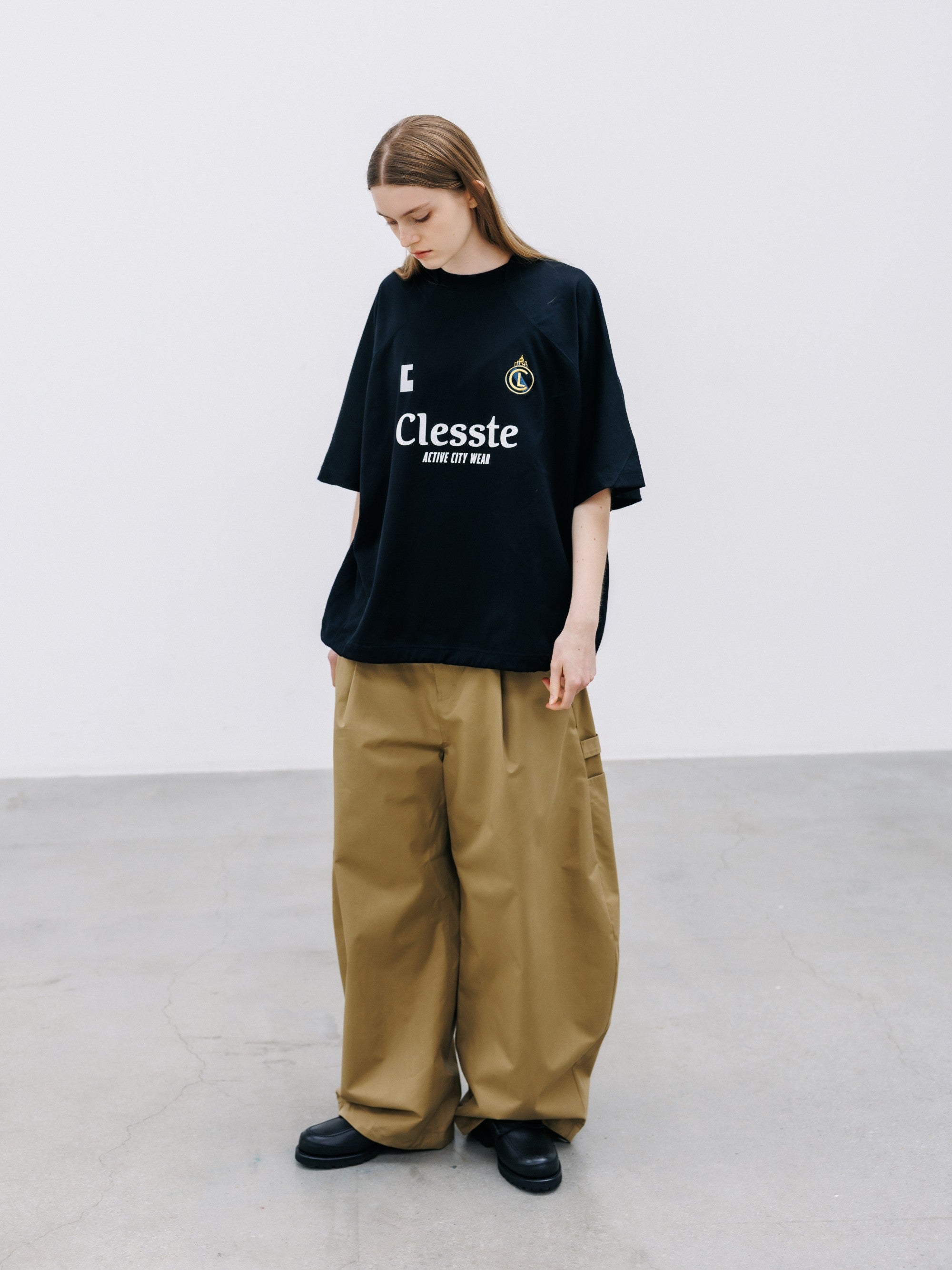 【8.29 SAT 20:00- IN STOCK】EMBROIDERED GAME S/S T-SHIRT WITH DRAWSTRINGS (BLACK)