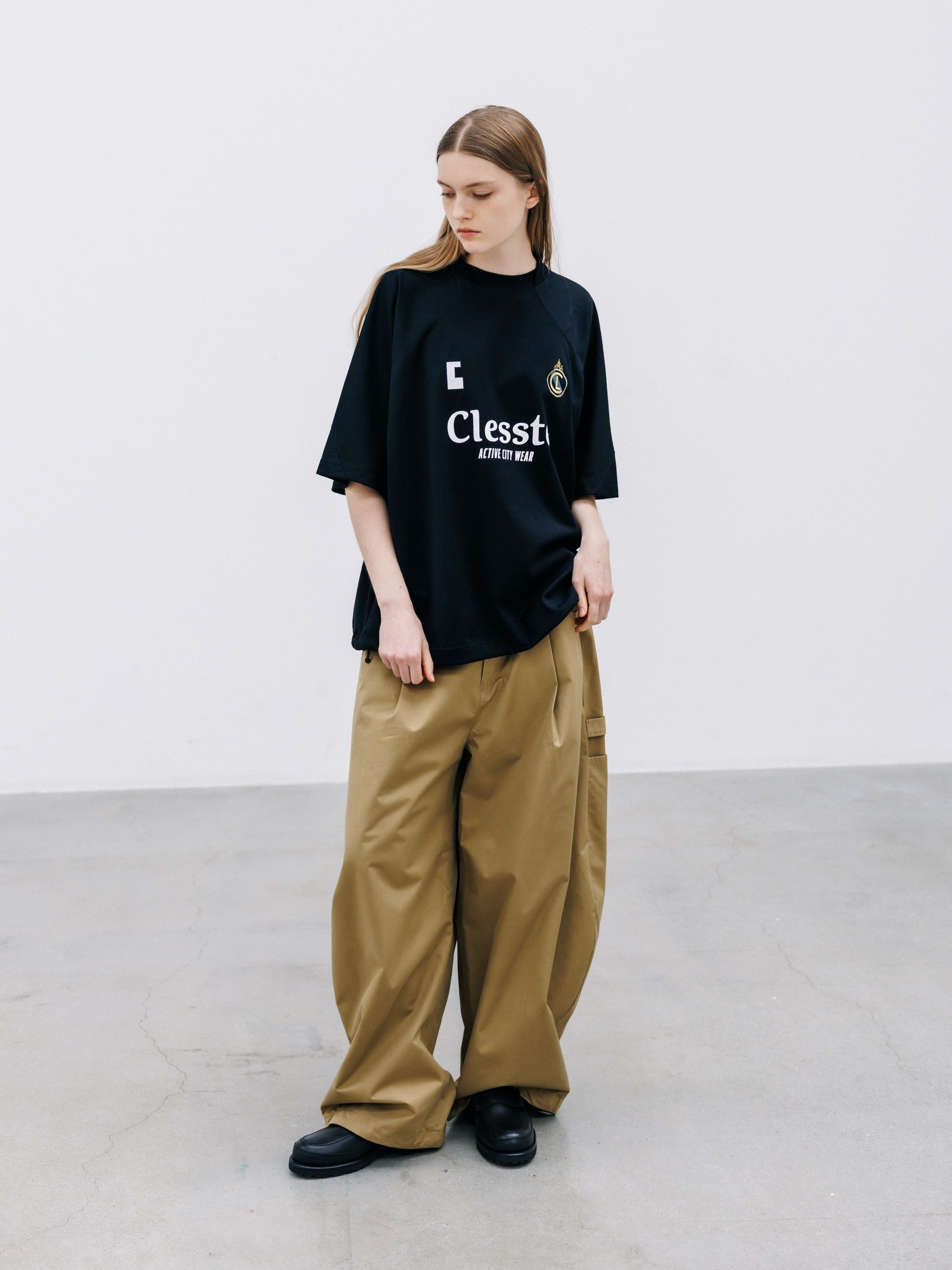 【8.29 SAT 20:00- IN STOCK】EMBROIDERED GAME S/S T-SHIRT WITH DRAWSTRINGS (BLACK)