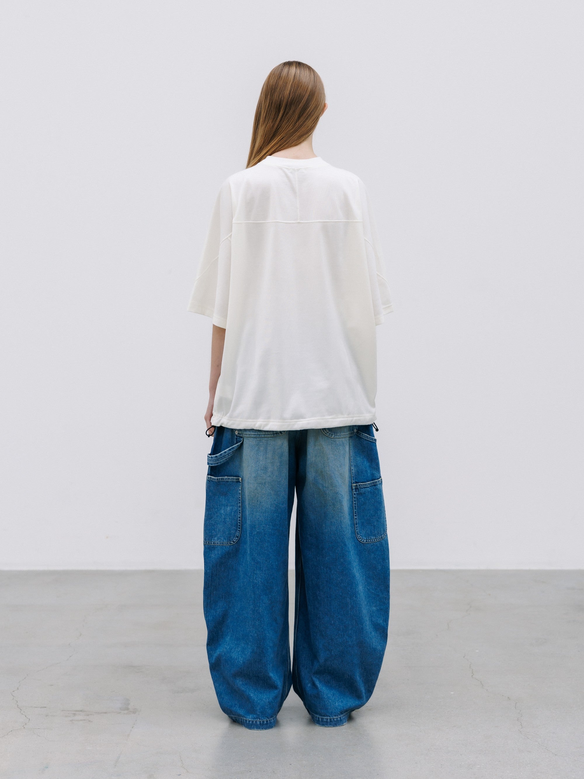 【8.29 SAT 20:00- IN STOCK】EMBROIDERED GAME S/S T-SHIRT WITH DRAWSTRINGS (WHITE)