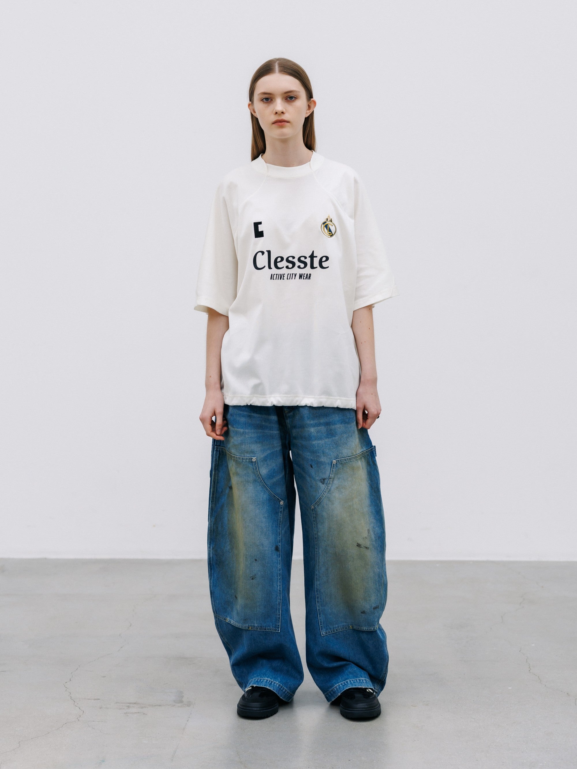 【8.29 SAT 20:00- IN STOCK】EMBROIDERED GAME S/S T-SHIRT WITH DRAWSTRINGS (WHITE)