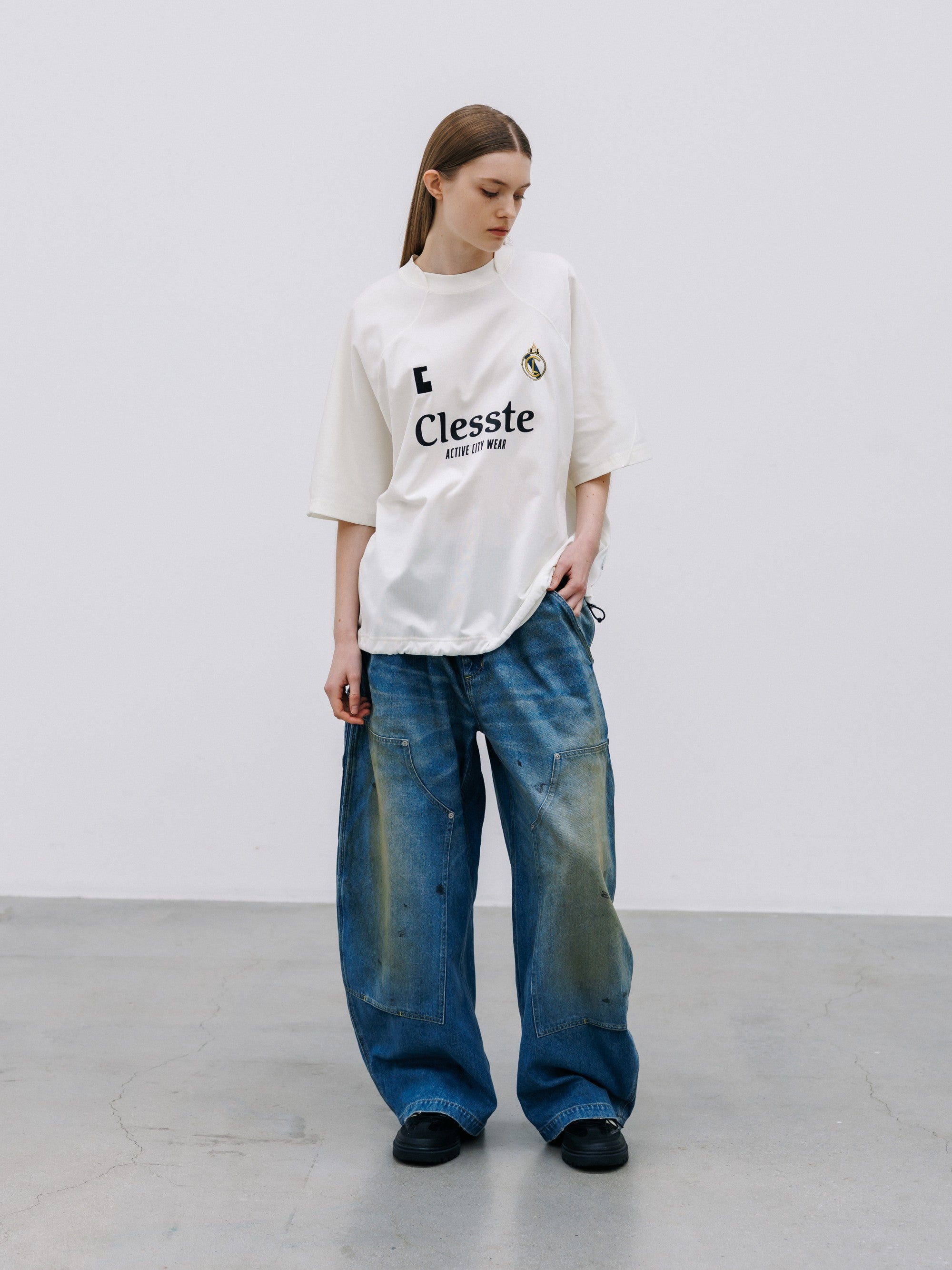 【8.29 SAT 20:00- IN STOCK】EMBROIDERED GAME S/S T-SHIRT WITH DRAWSTRINGS (WHITE)