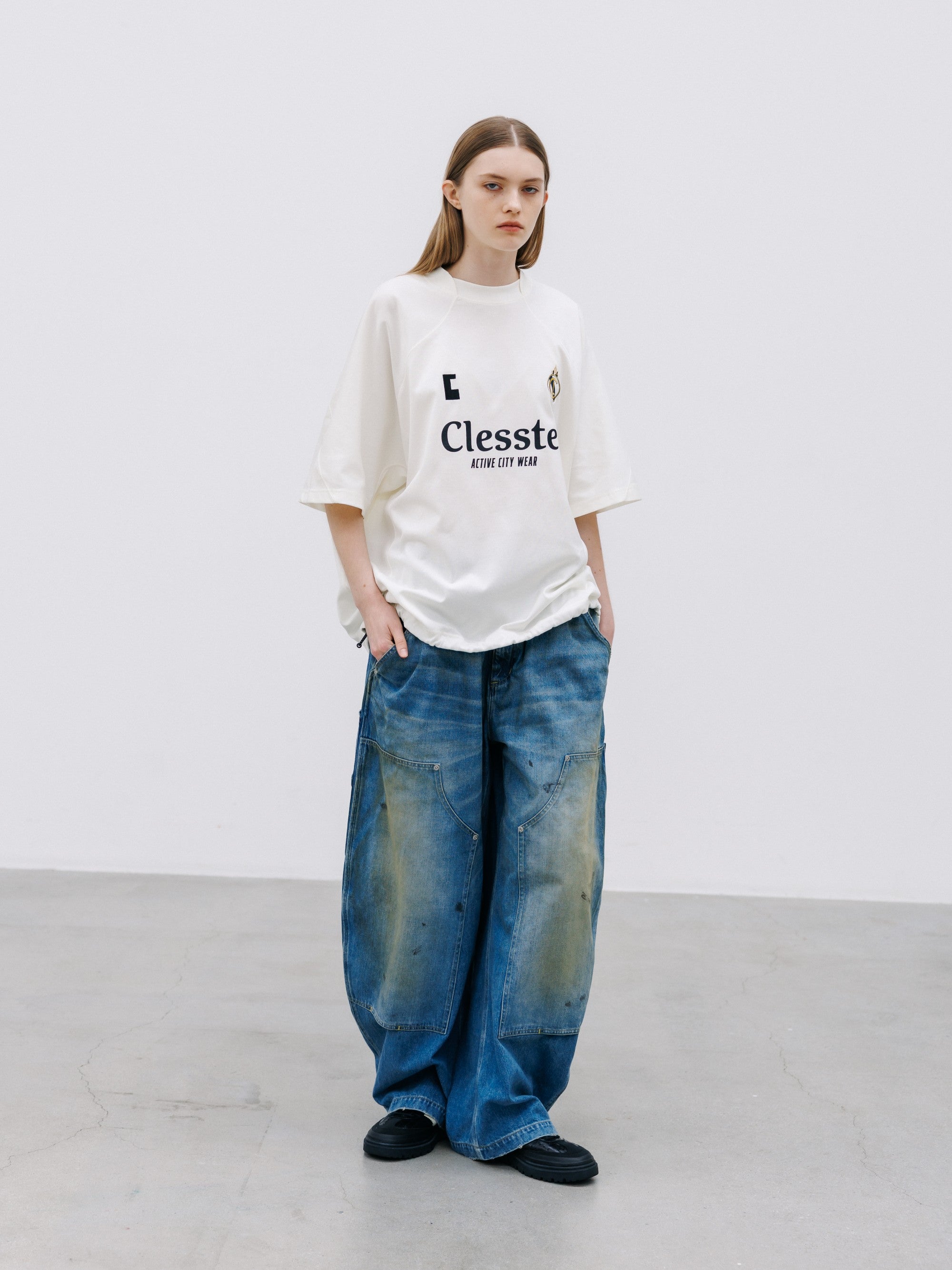 【8.29 SAT 20:00- IN STOCK】EMBROIDERED GAME S/S T-SHIRT WITH DRAWSTRINGS (WHITE)