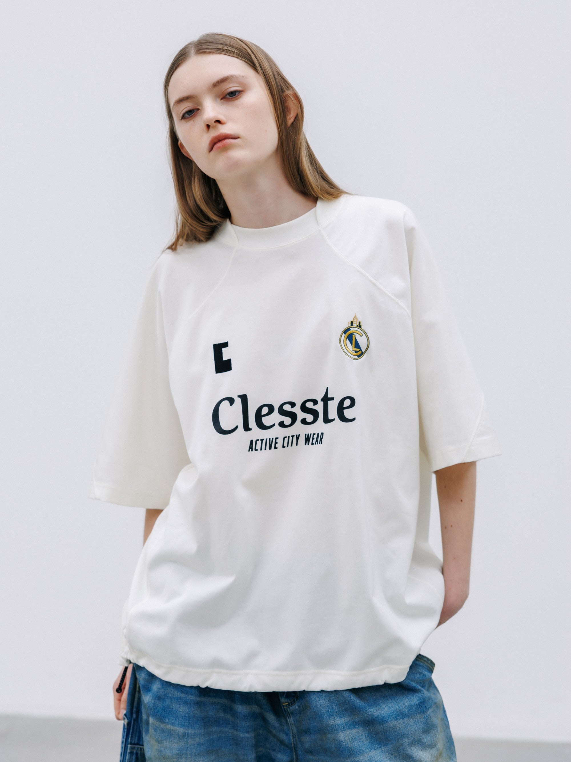 【8.29 SAT 20:00- IN STOCK】EMBROIDERED GAME S/S T-SHIRT WITH DRAWSTRINGS (WHITE)