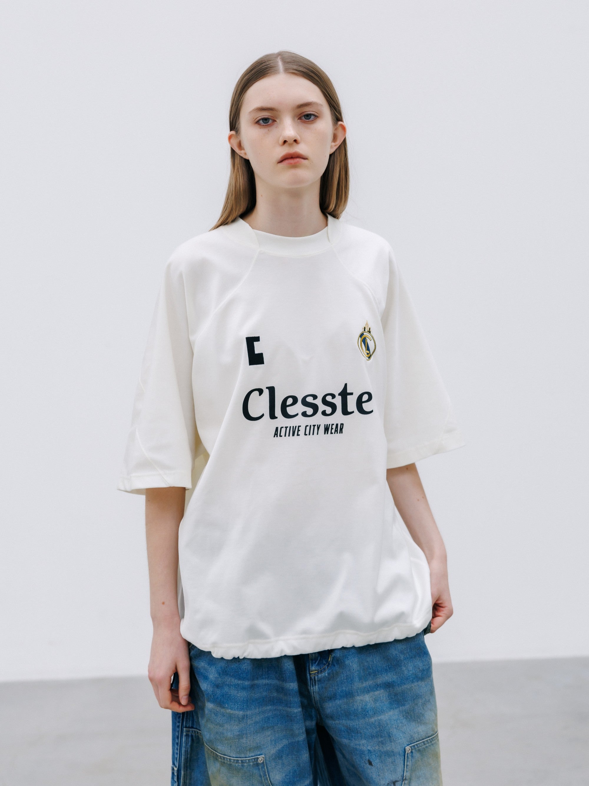 【8.29 SAT 20:00- IN STOCK】EMBROIDERED GAME S/S T-SHIRT WITH DRAWSTRINGS (WHITE)