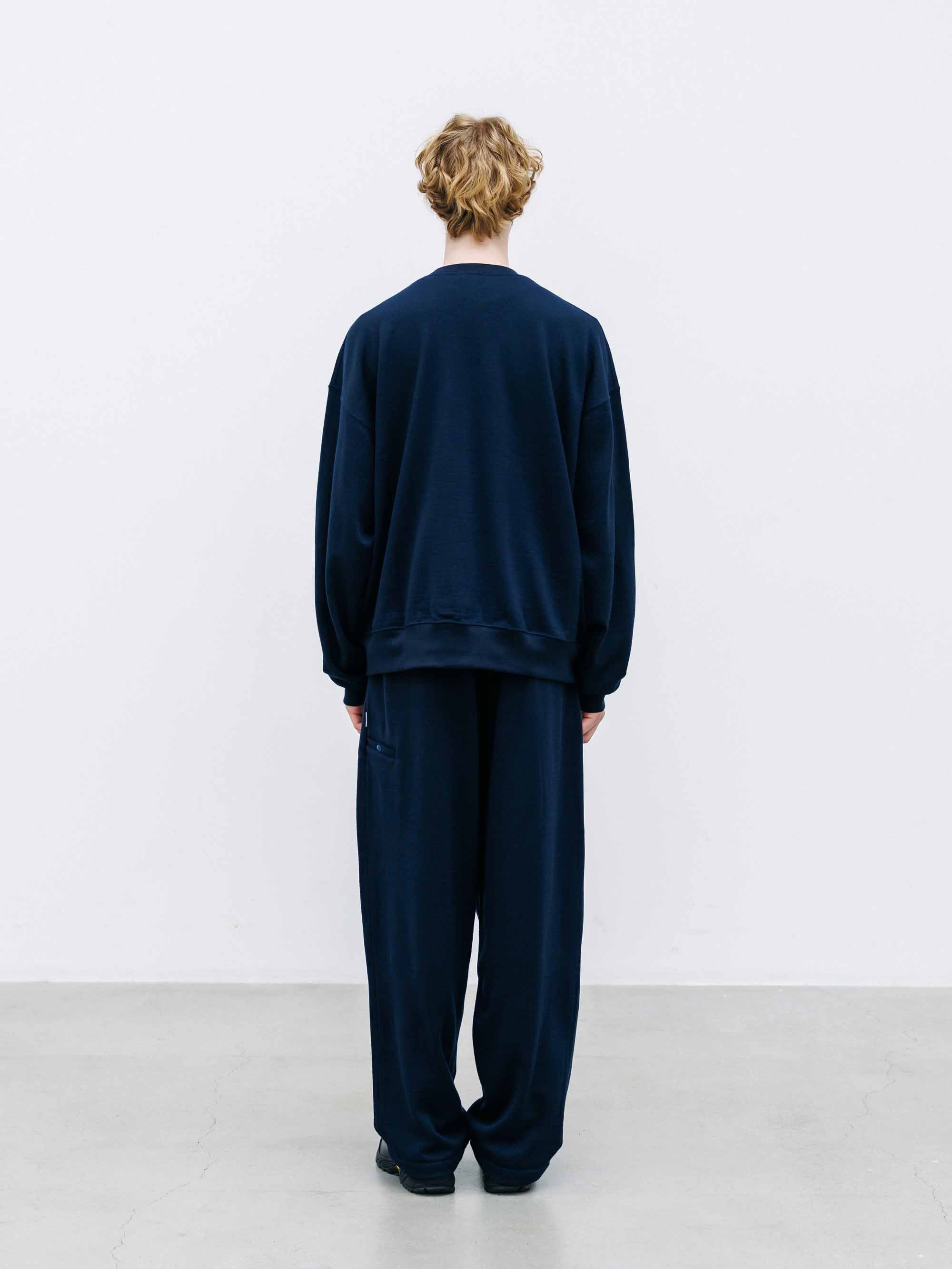 10.14 WED 20:00- IN STOCK】 WOOL SWEAT CREW NECK CARDIGAN (NAVY) 10.14 WED 20:00- IN STOCK】 WOOL SWEAT CREW NECK CARDIGAN (NAVY)