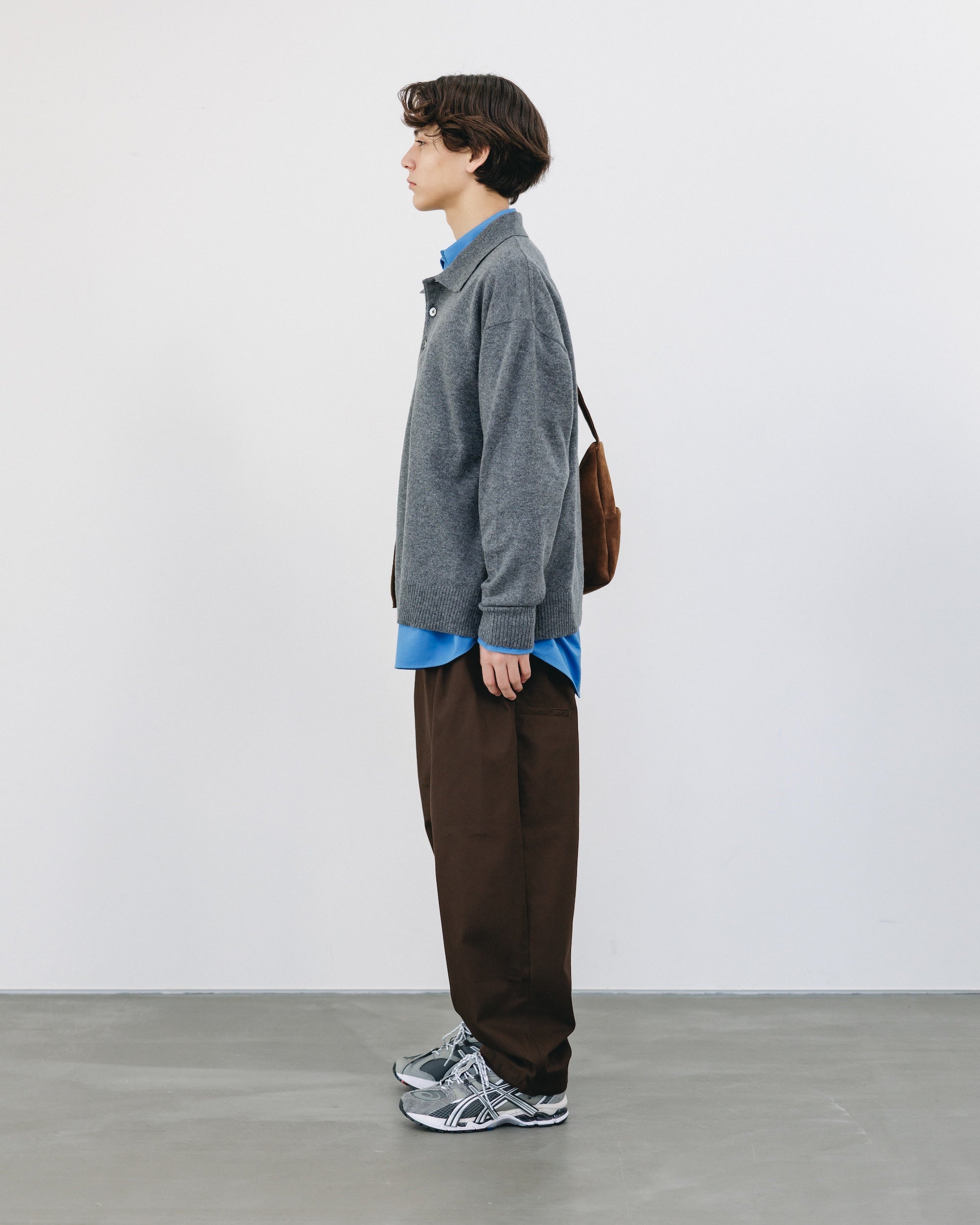 【12.27 SAT 20:00- IN STOCK】CASHMERE KNIT POLO SHIRT (GRAY)