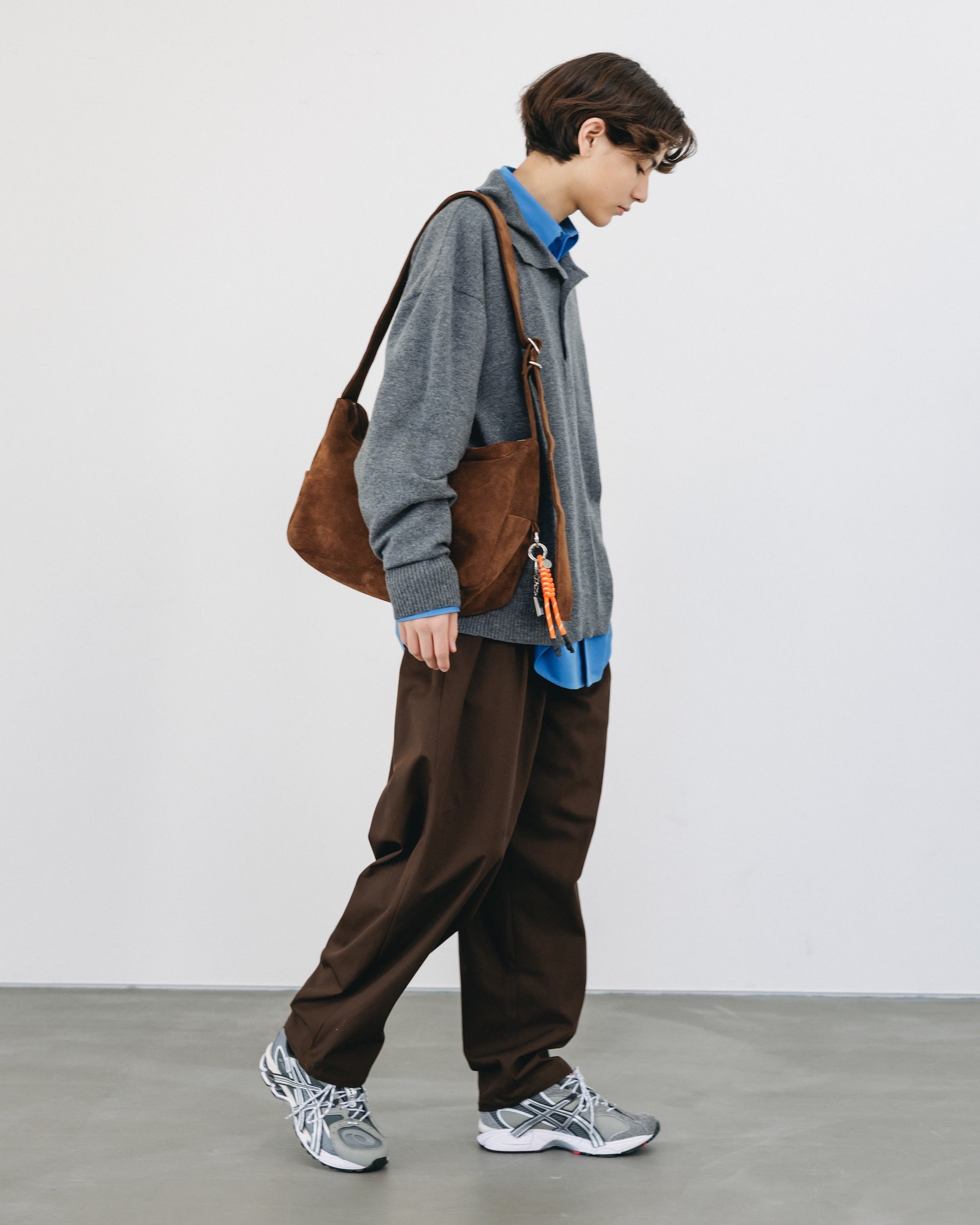 【12.27 SAT 20:00- IN STOCK】CASHMERE KNIT POLO SHIRT (GRAY)