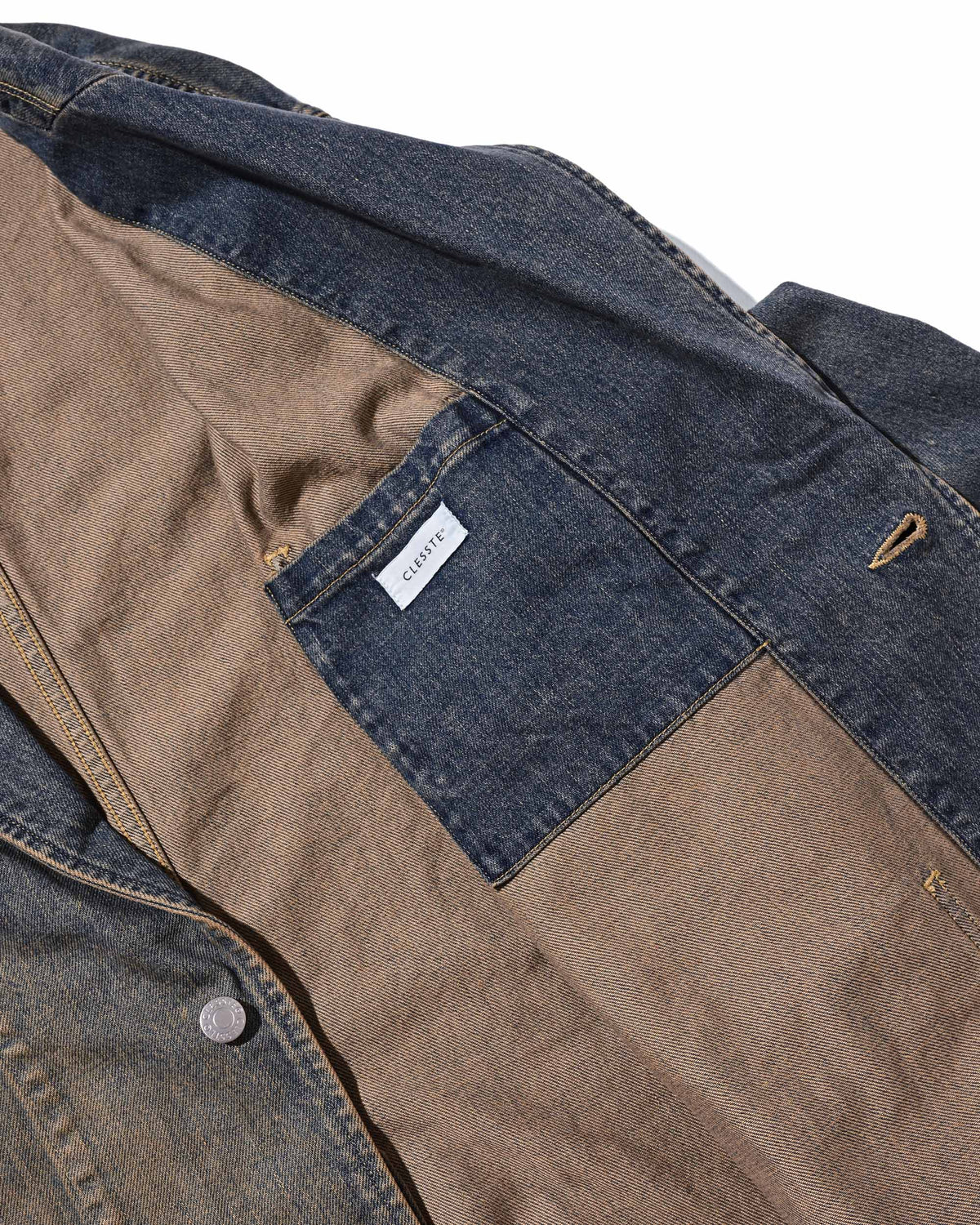 【9.19 SAT 20:00- IN STOCK】VINTAGE DYED SELVEDGE DENIM CITY WORKER TAILORED JACKET (VINTAGE BEIGE)