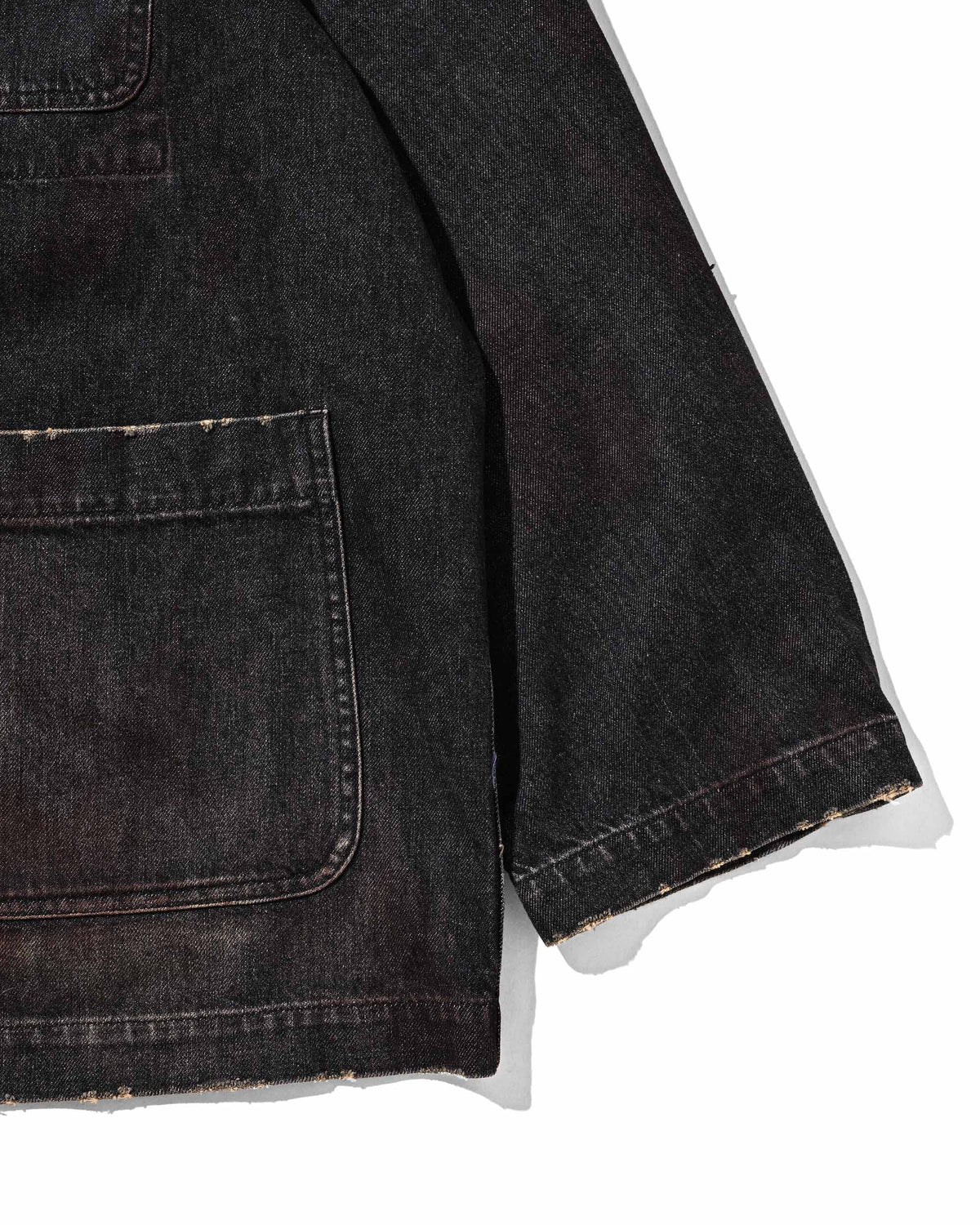 【9.19 SAT 20:00- IN STOCK】VINTAGE DYED SELVEDGE DENIM CITY WORKER TAILORED JACKET (VINTAGE BLACK)