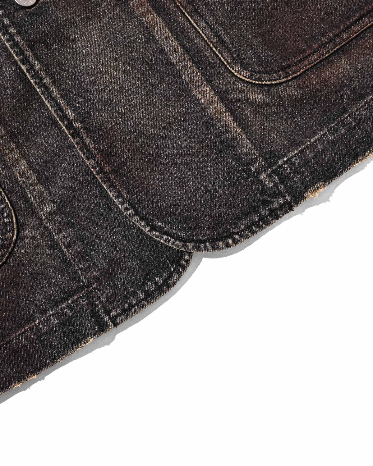 【9.19 SAT 20:00- IN STOCK】VINTAGE DYED SELVEDGE DENIM CITY WORKER TAILORED JACKET (VINTAGE BLACK)