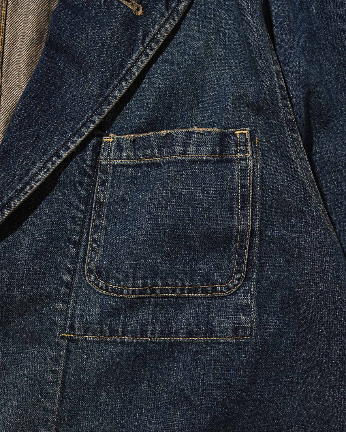 【9.19 SAT 20:00- IN STOCK】VINTAGE DYED SELVEDGE DENIM CITY WORKER TAILORED JACKET (VINTAGE INDIGO)
