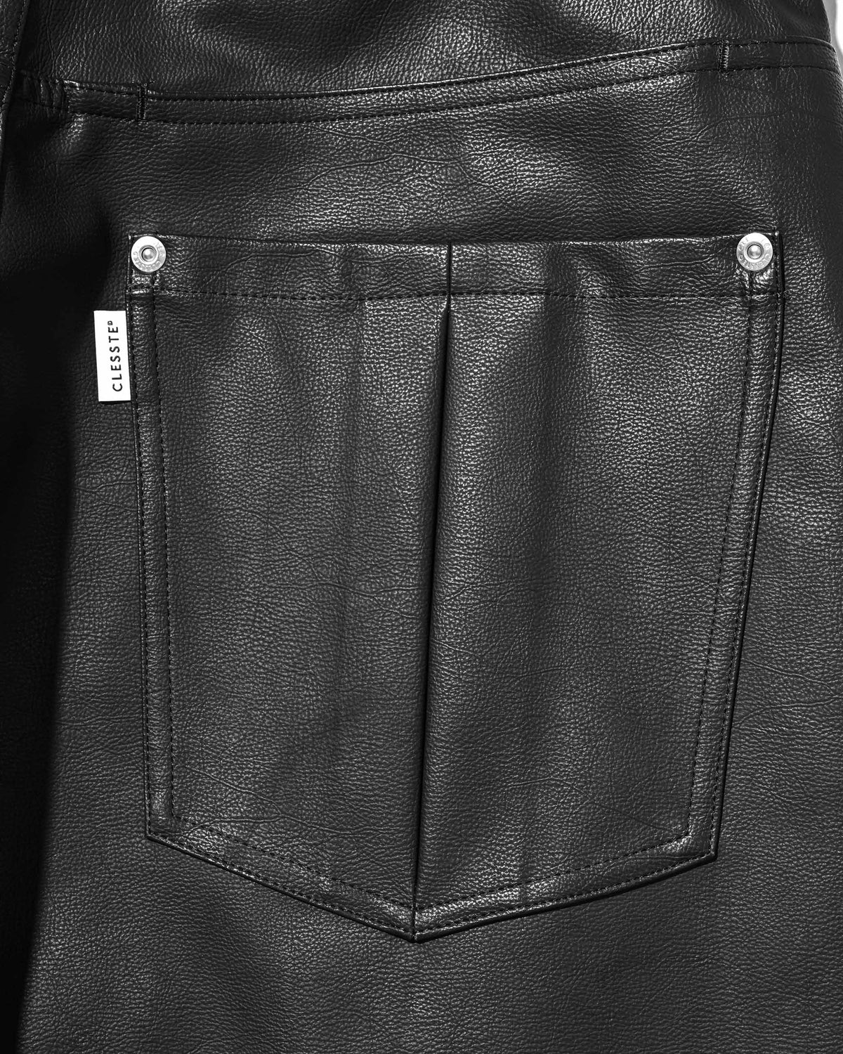 【9.16 WED 20:00- IN STOCK】SYNTHETIC SKIN-TEX CITY BAGGY HALF PANTS (BLACK)