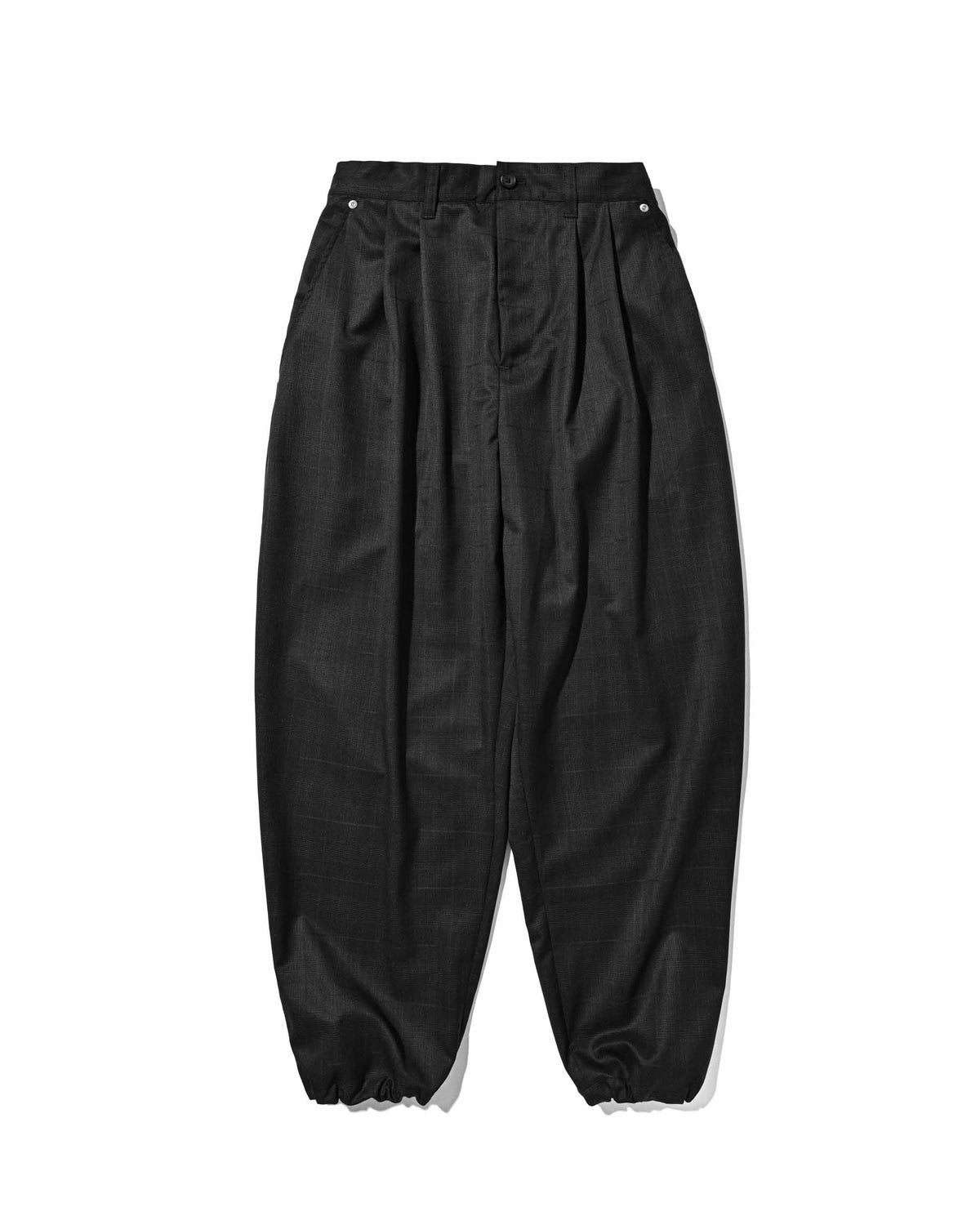 【9.30 WED 20:00- IN STOCK】WOOL GLEN PLAID CITY UNIFORM WIDE TAPERED PANTS (GRAY)