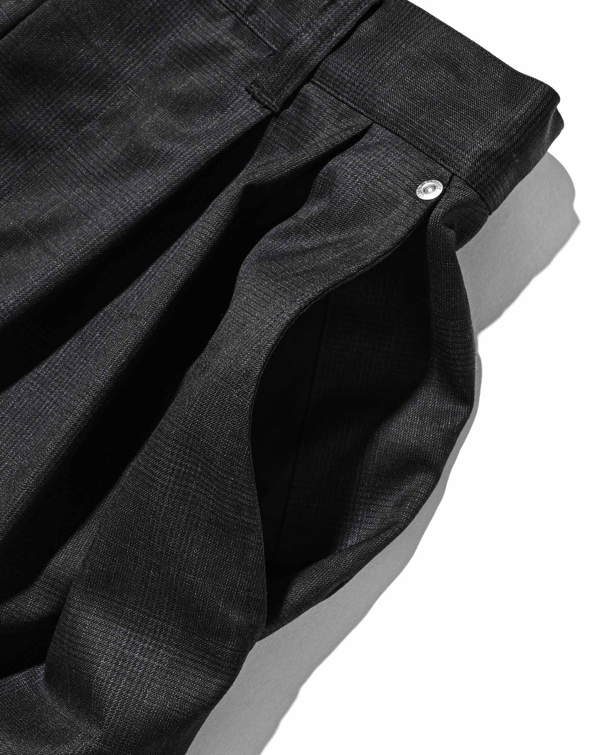 【9.30 WED 20:00- IN STOCK】WOOL GLEN PLAID CITY UNIFORM WIDE TAPERED PANTS (GRAY)
