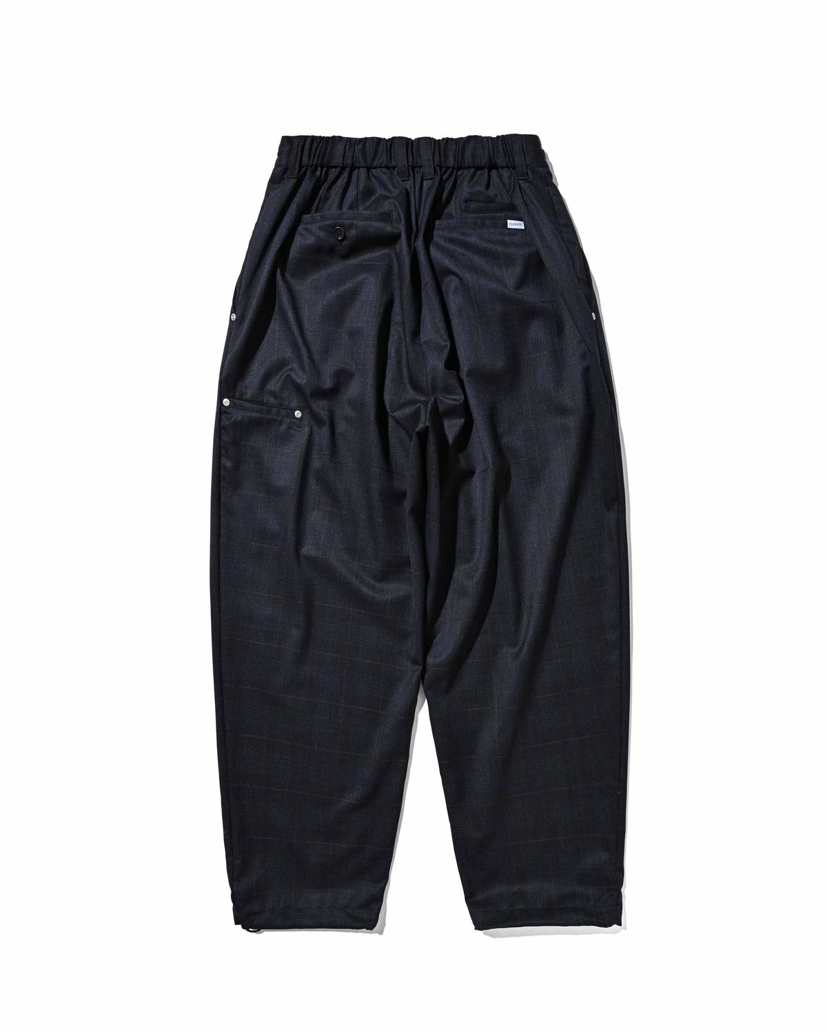 【9.30 WED 20:00- IN STOCK】WOOL GLEN PLAID CITY UNIFORM WIDE TAPERED PANTS (NAVY)