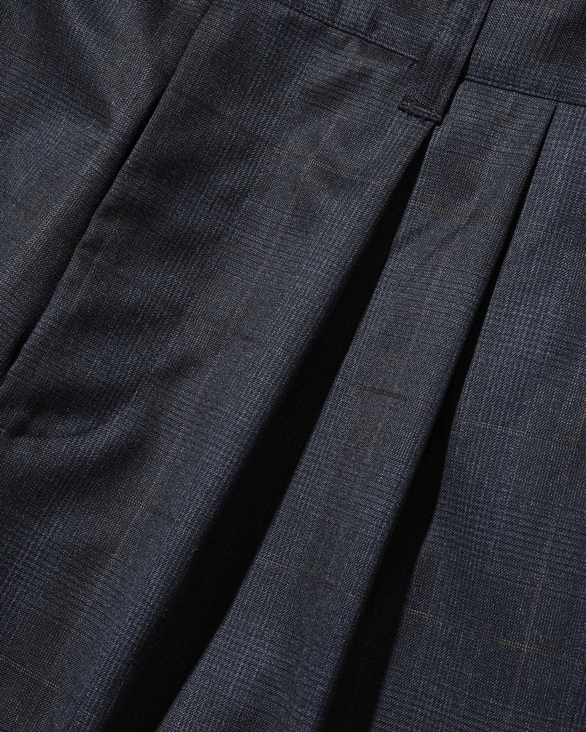 【9.30 WED 20:00- IN STOCK】WOOL GLEN PLAID CITY UNIFORM WIDE TAPERED PANTS (NAVY)