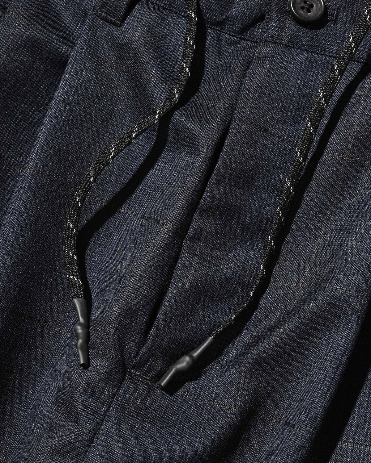 【9.30 WED 20:00- IN STOCK】WOOL GLEN PLAID CITY UNIFORM WIDE TAPERED PANTS (NAVY)