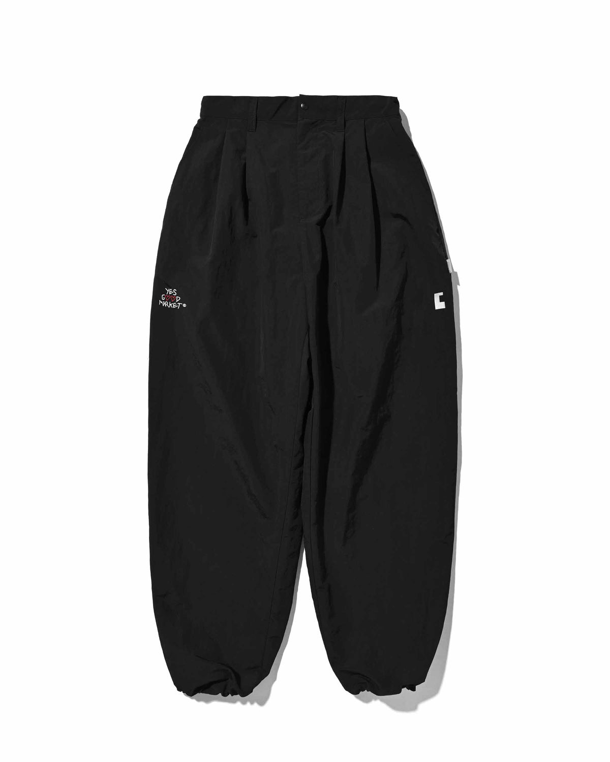 【10.4 SUN 20:00- IN STOCK】【LIMITED】 “YES G♡♡D MARKET" ACTIVE CITY UNIFORM WIDE TAPERED PANTS (BLACK)