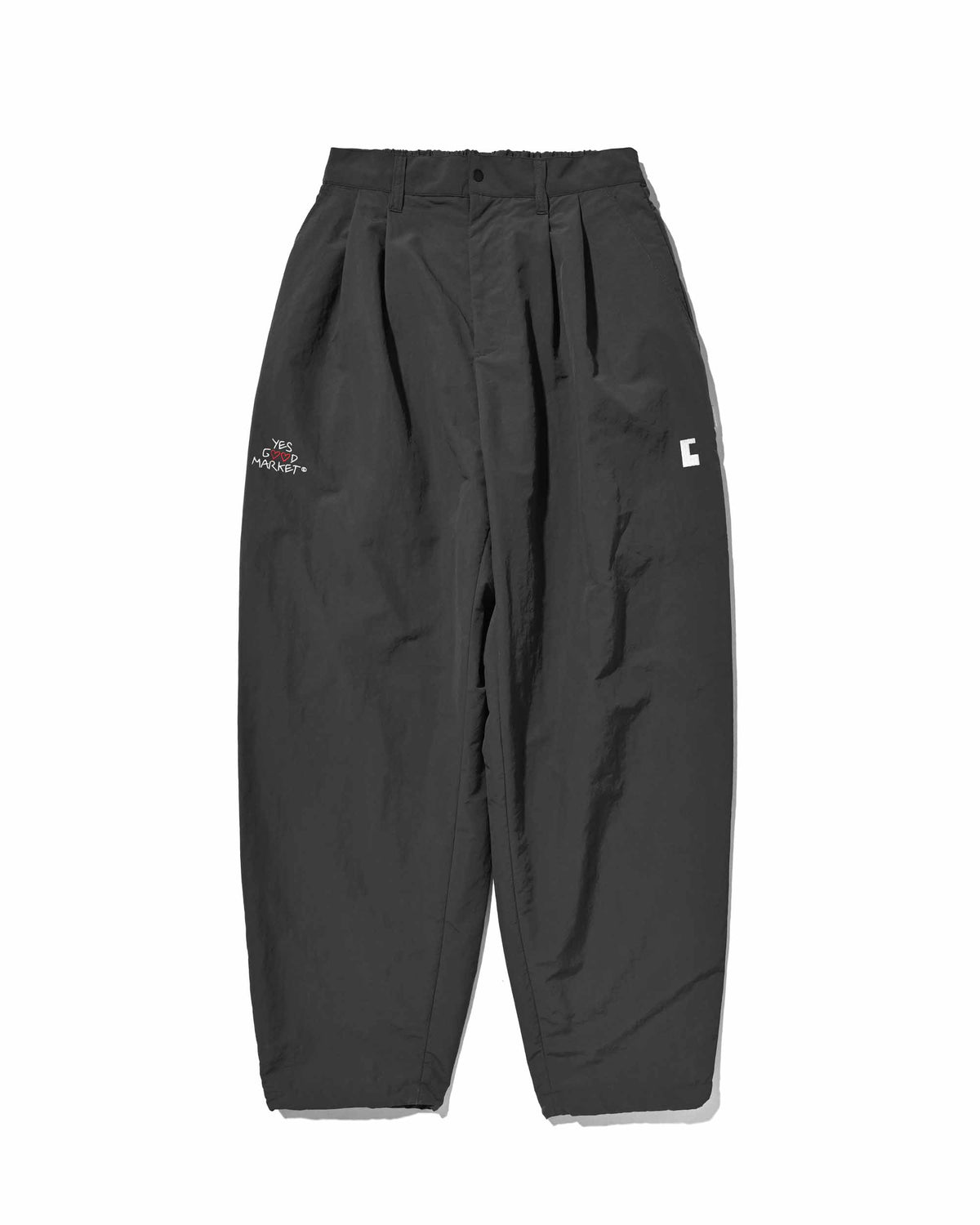 【10.4 SUN 20:00- IN STOCK】【LIMITED】 “YES G♡♡D MARKET" ACTIVE CITY UNIFORM WIDE TAPERED PANTS (GRAY)
