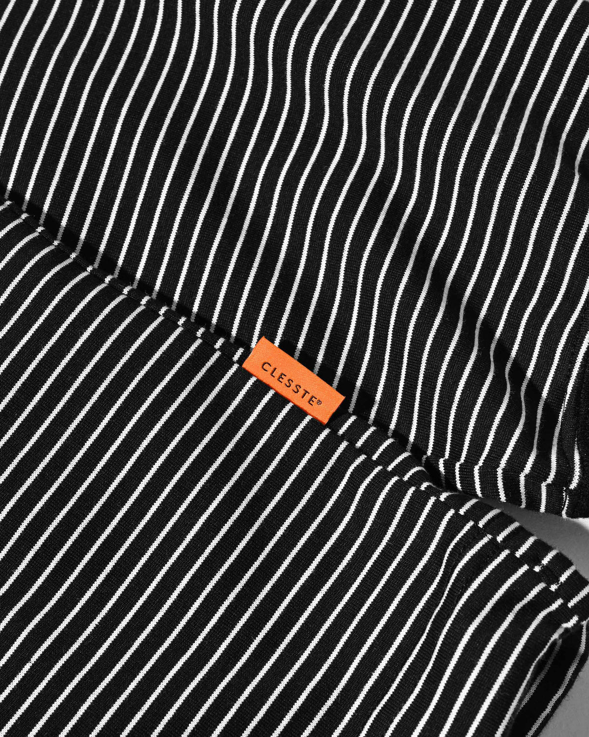 【10.4 SUN 20:00- IN STOCK】【LIMITED】 “C×YES GOOD MARKET" STRIPED HENLEY NECK L/S T-SHIRT WITH DRAWSTRINGS (BLACK)