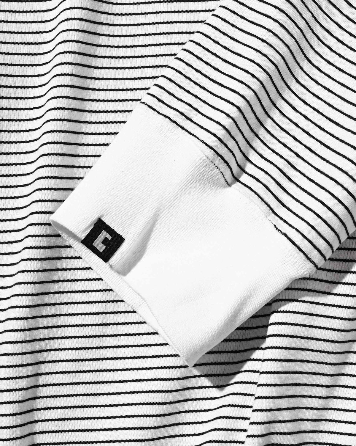 【10.4 SUN 20:00- IN STOCK】【LIMITED】 “C×YES GOOD MARKET" STRIPED HENLEY NECK L/S T-SHIRT WITH DRAWSTRINGS (WHITE)