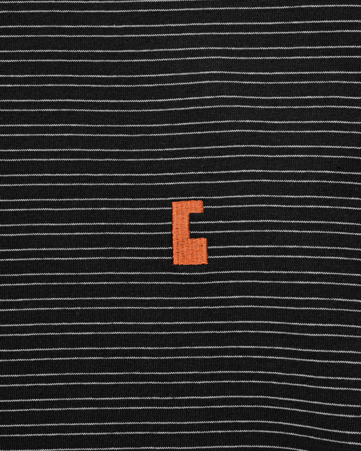 【10.4 SUN 20:00- IN STOCK】【LIMITED】 “YES G♡♡D MARKET" MICRO STRIPED L/S T-SHIRT WITH DRAWSTRINGS (BLACK)
