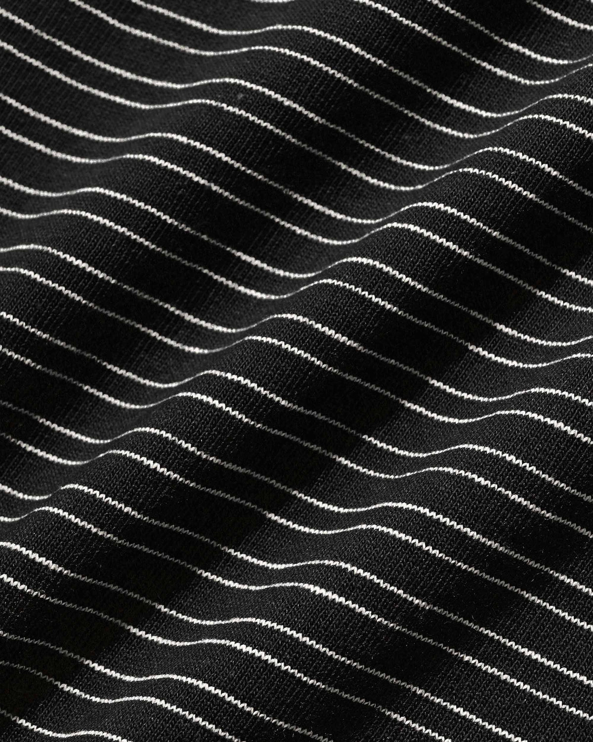 【10.4 SUN 20:00- IN STOCK】【LIMITED】 “YES G♡♡D MARKET" MICRO STRIPED L/S T-SHIRT WITH DRAWSTRINGS (BLACK)